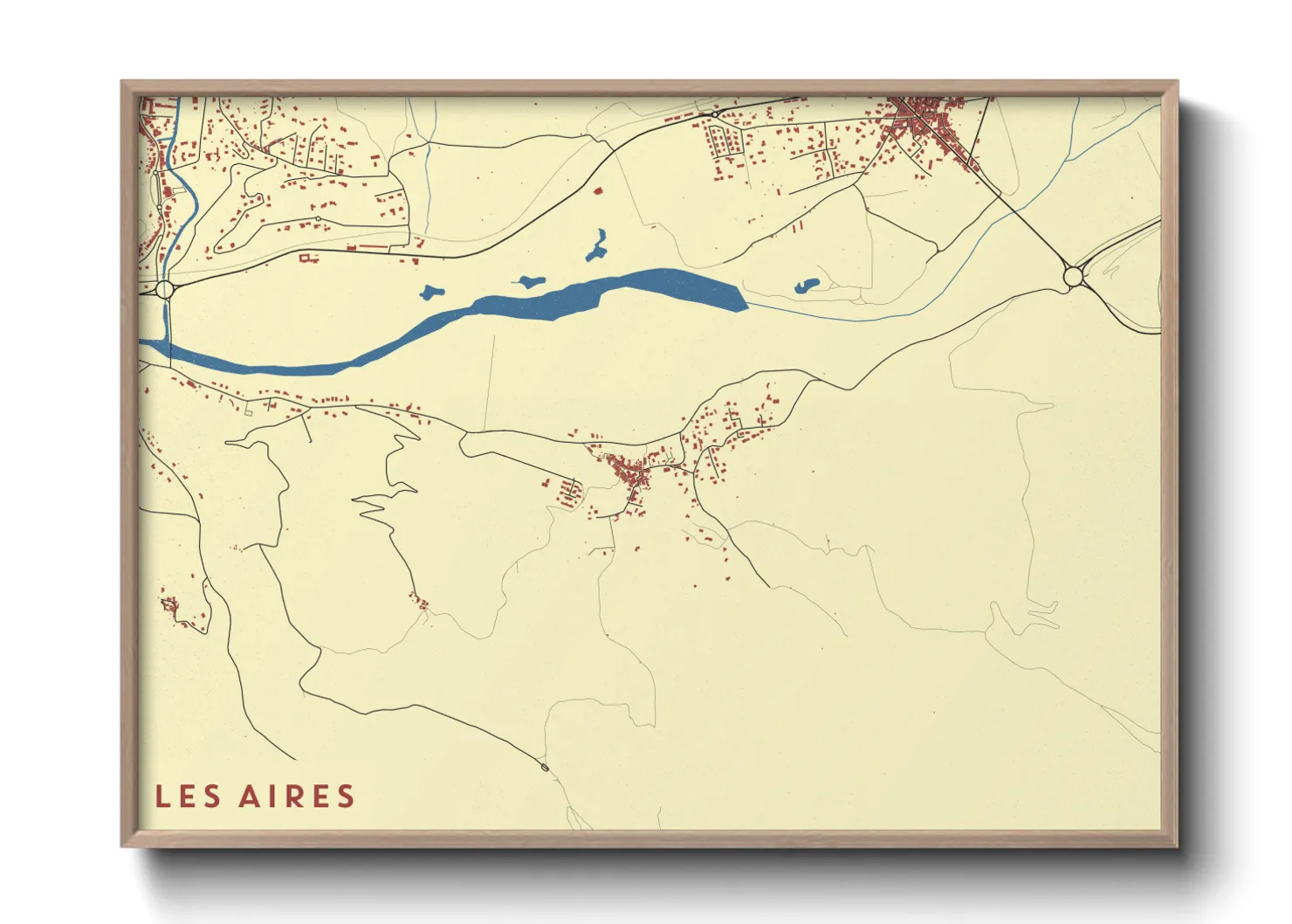 Une affiche de carte sur Les Aires