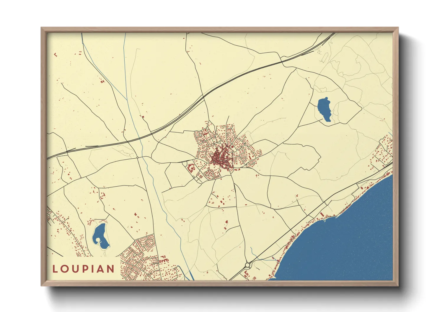 Une affiche de carte sur Loupian