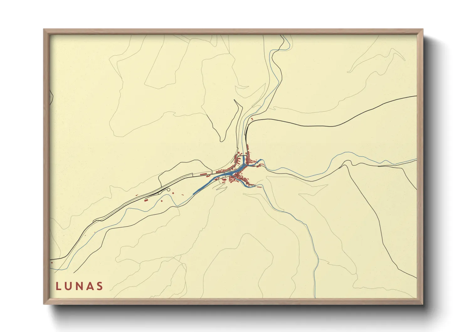 Une affiche de carte sur Lunas