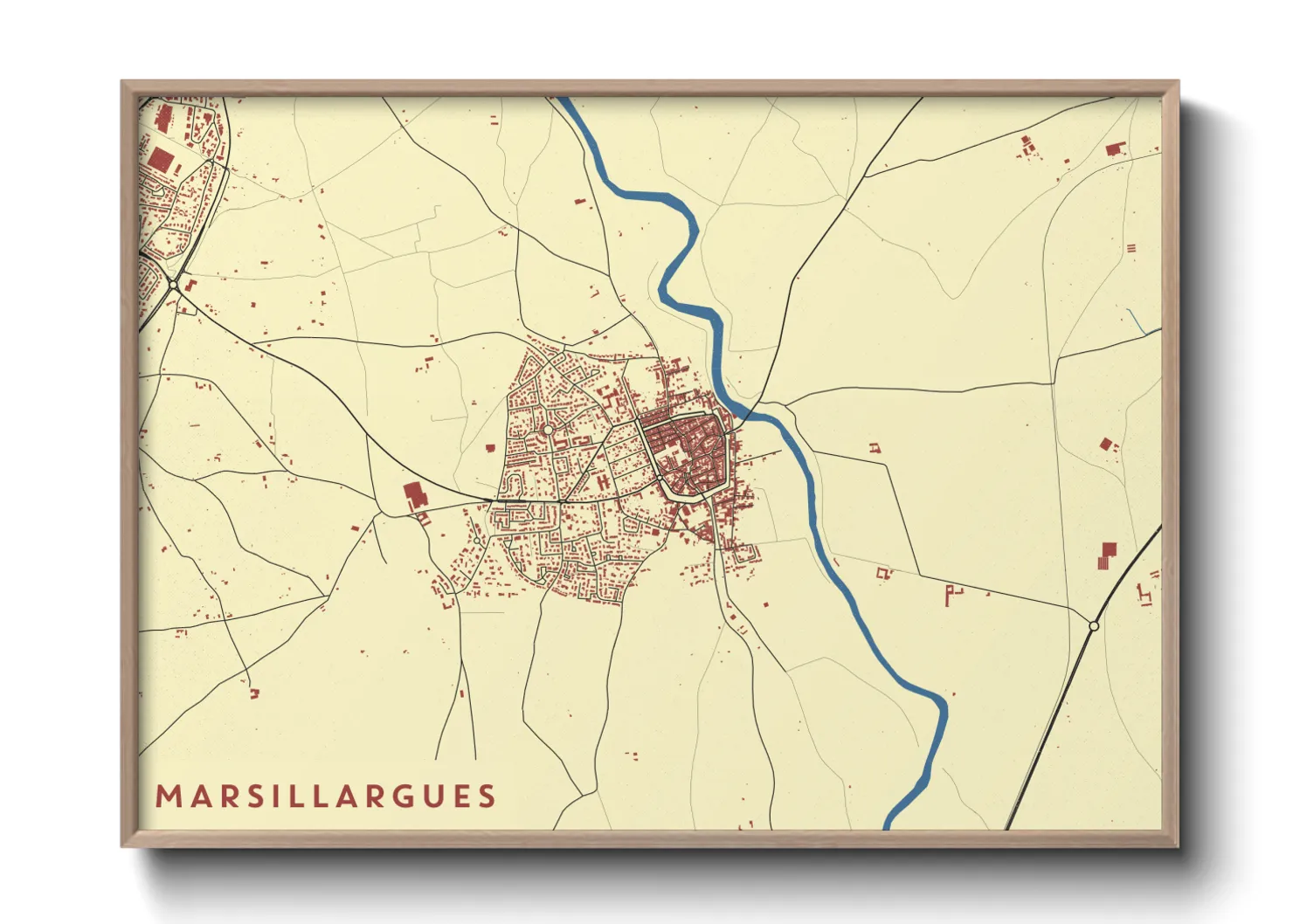 Une affiche de carte sur Marsillargues