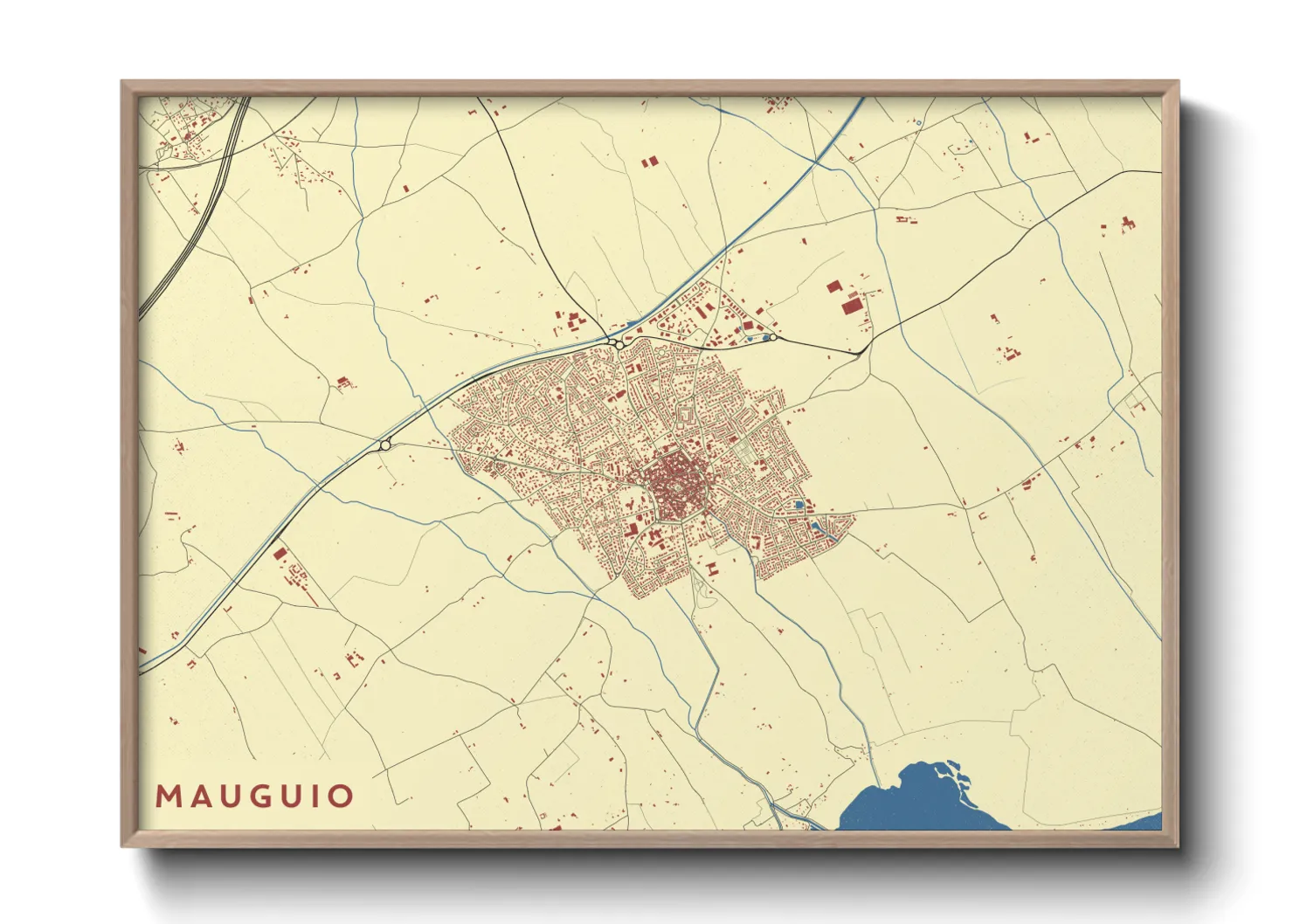 Une affiche de carte sur Mauguio