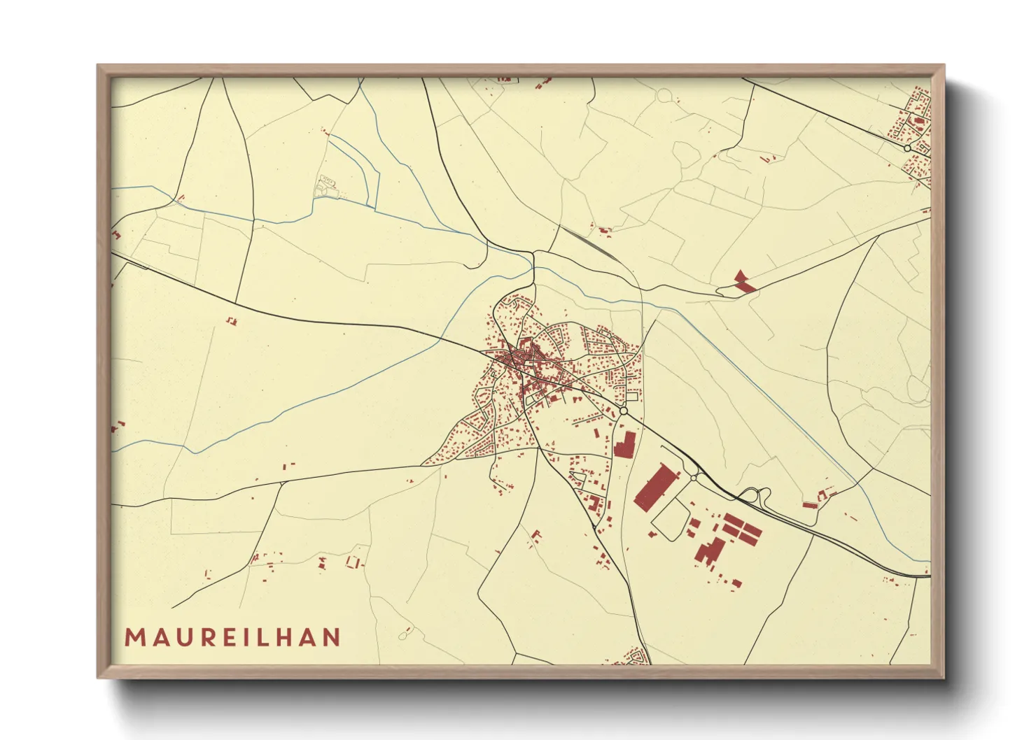 Une affiche de carte sur Maureilhan