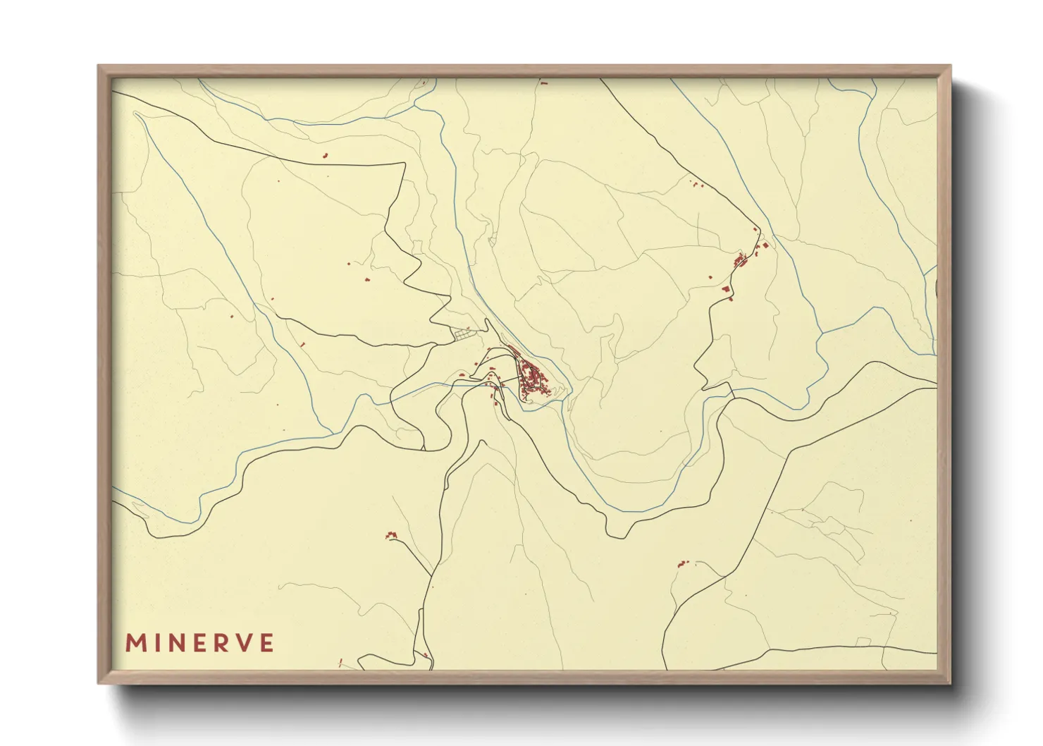 Une affiche de carte sur Minerve