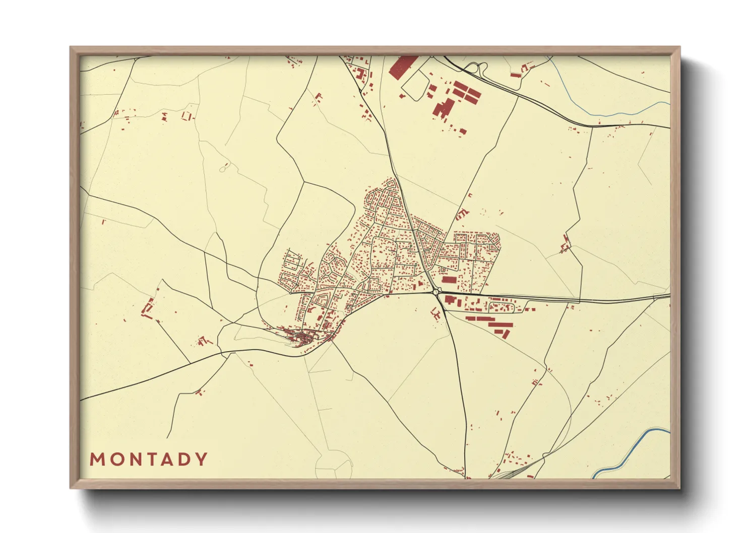 Une affiche de carte sur Montady