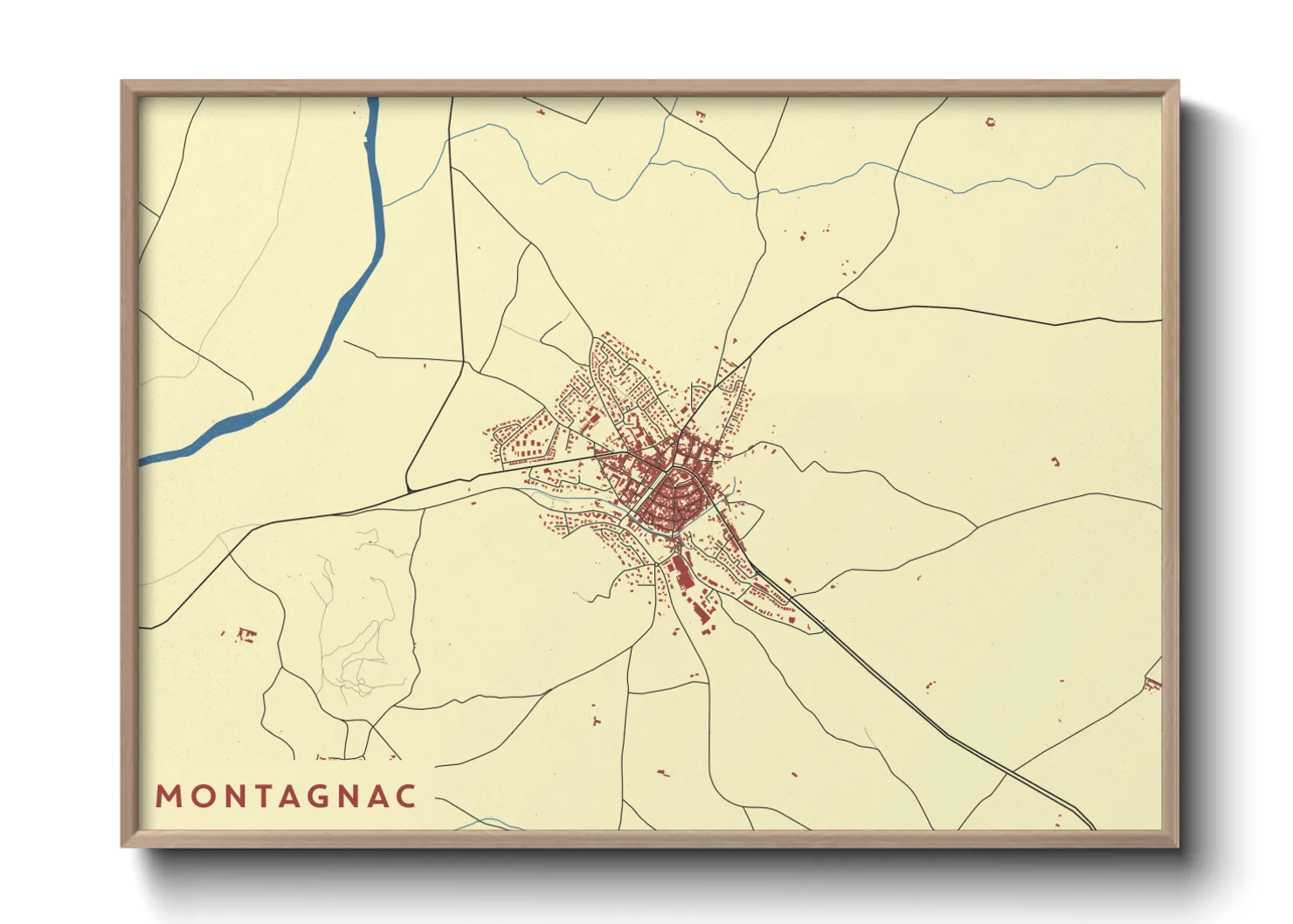 Une affiche de carte sur Montagnac