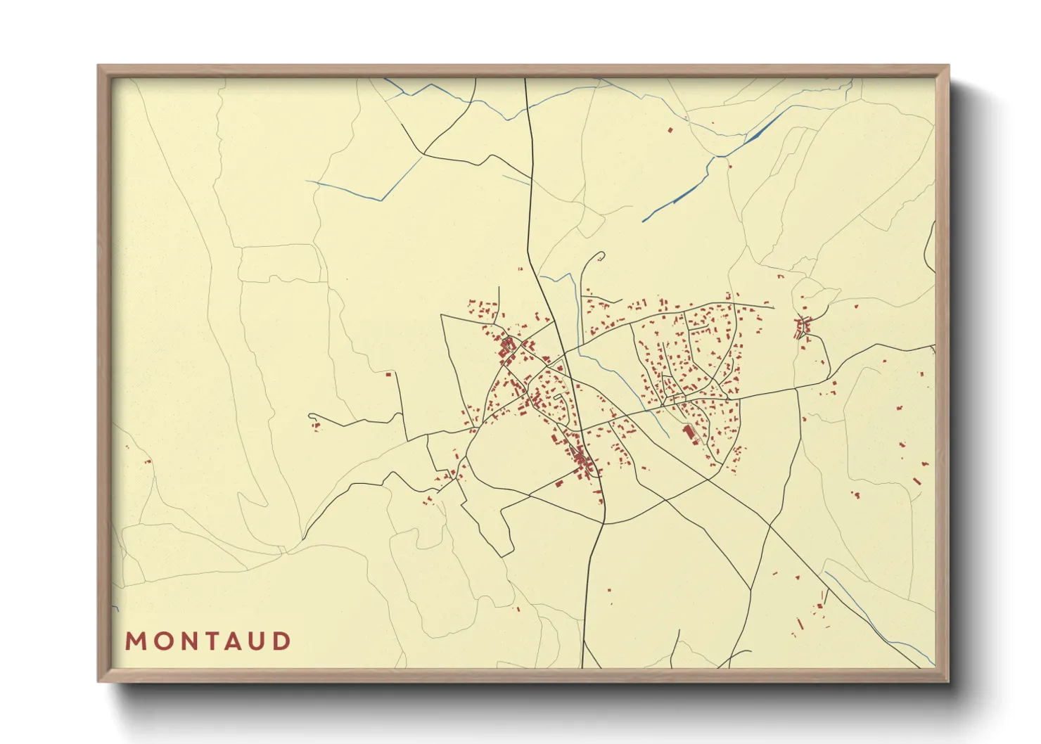 Une affiche de carte sur Montaud