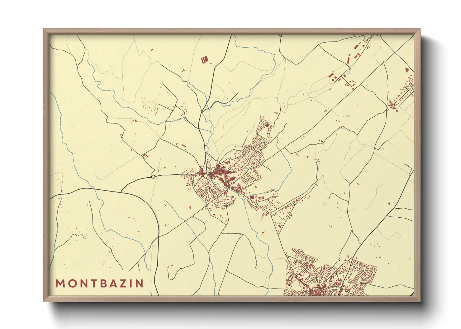 Une affiche de carte sur Montbazin
