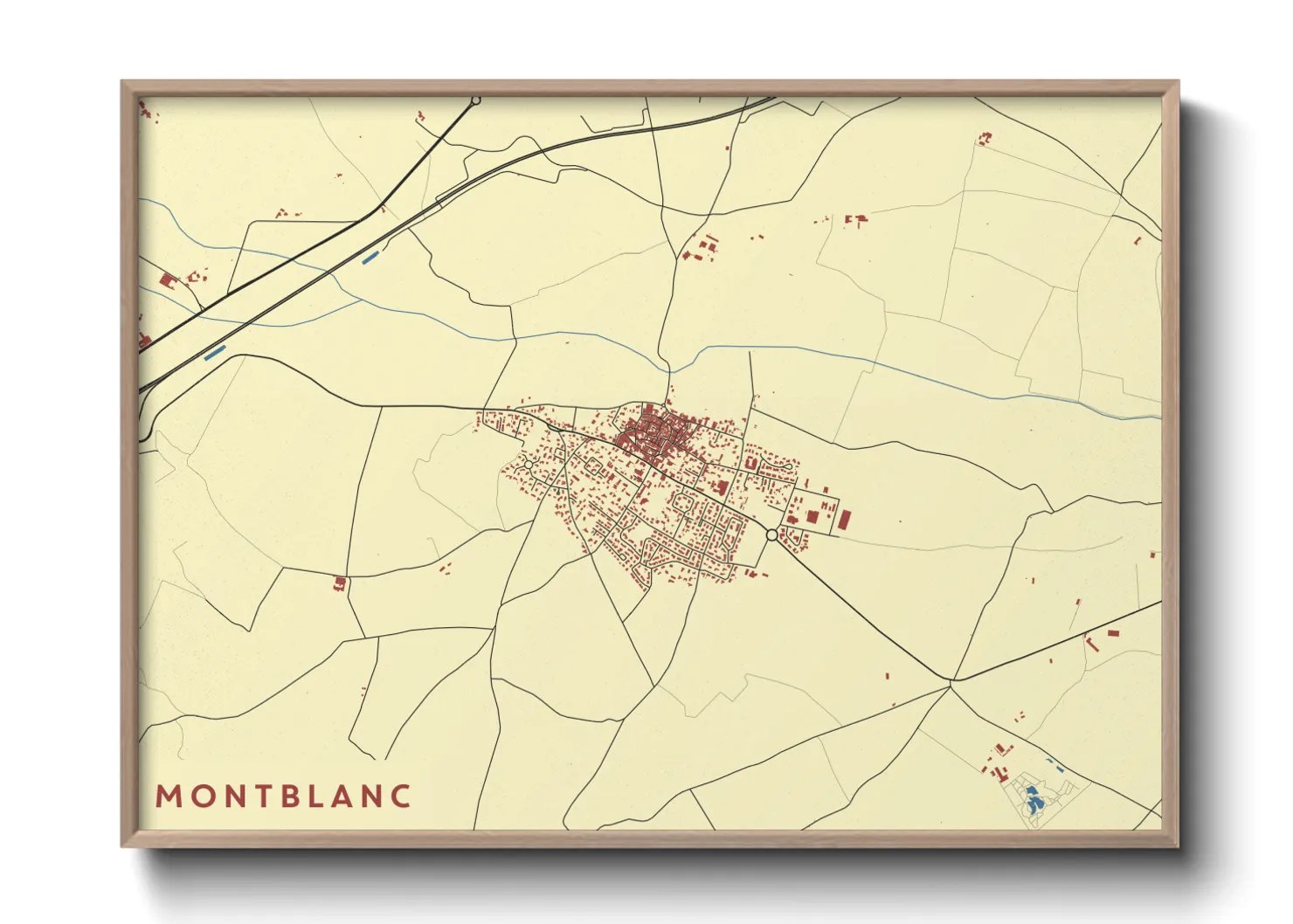 Une affiche de carte sur Montblanc