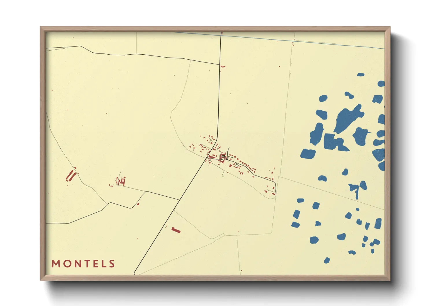 Une affiche de carte sur Montels
