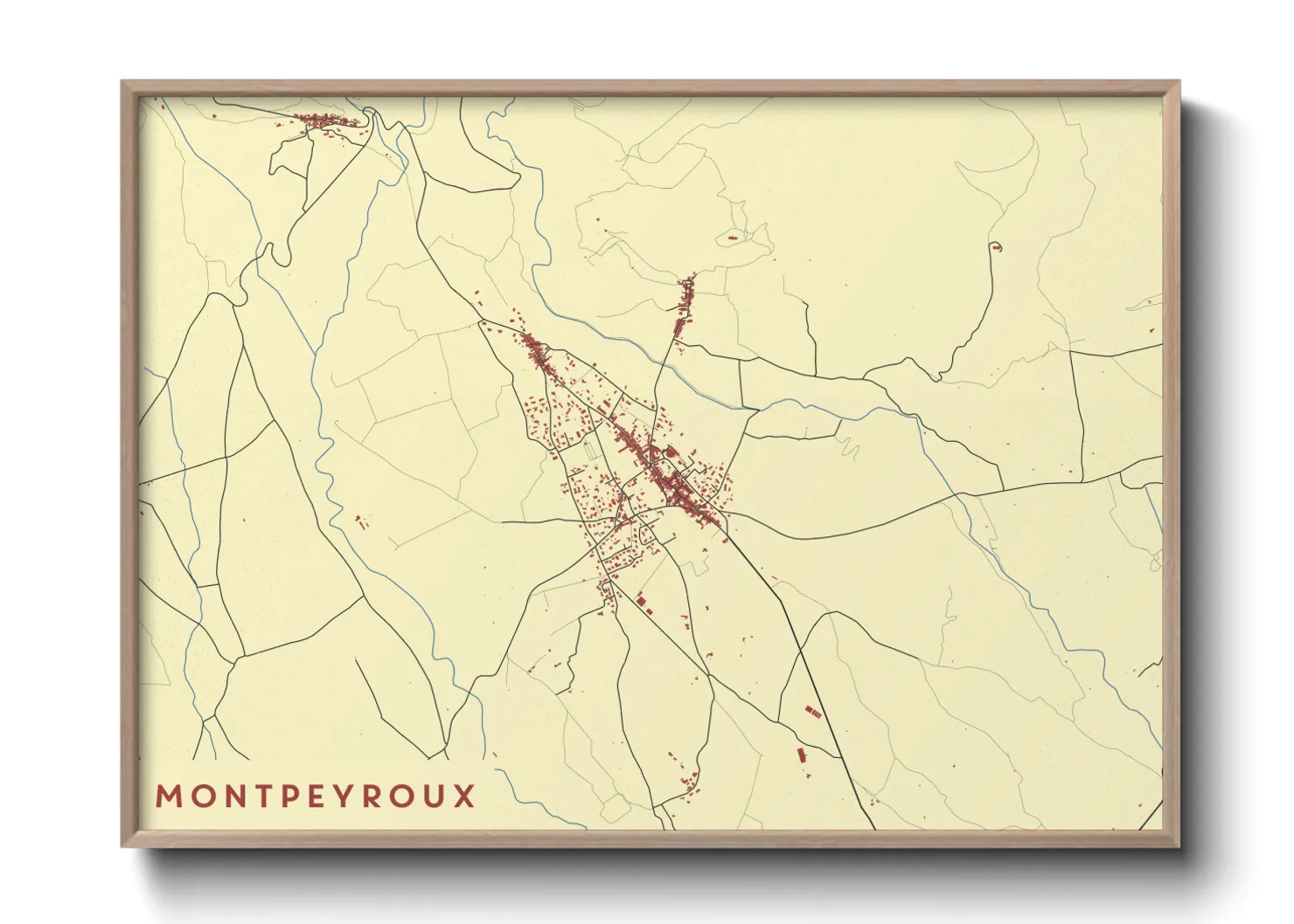 Une affiche de carte sur Montpeyroux