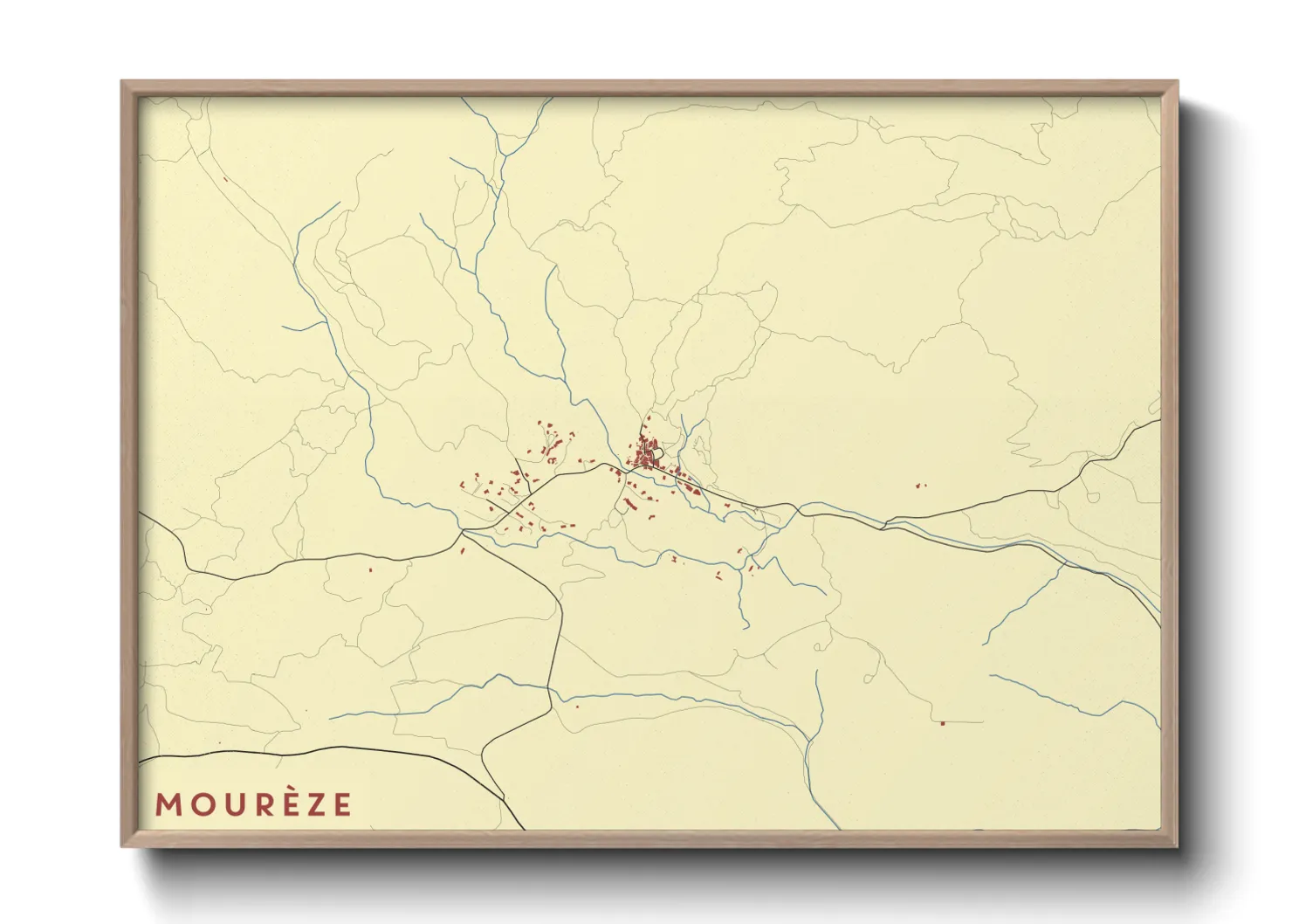 Une affiche de carte sur Mourèze