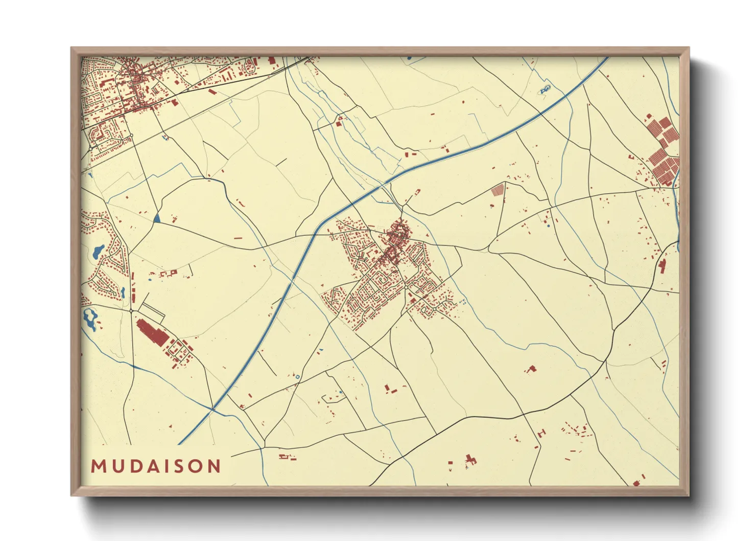 Une affiche de carte sur Mudaison