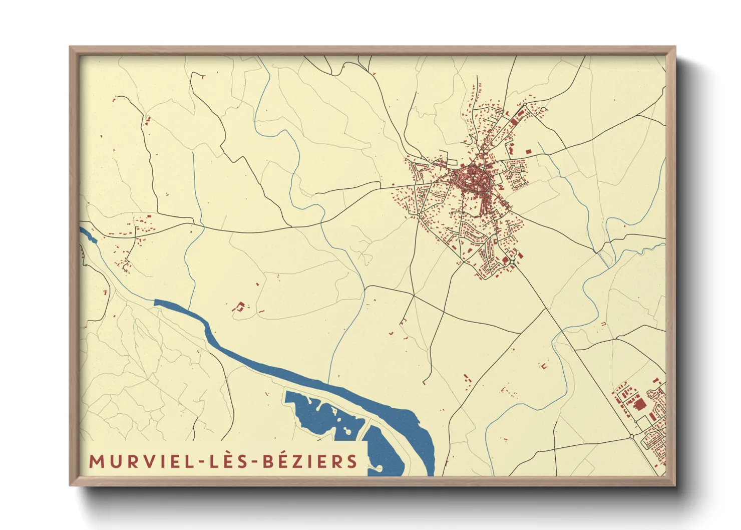 Une affiche de carte sur Murviel-lès-Béziers