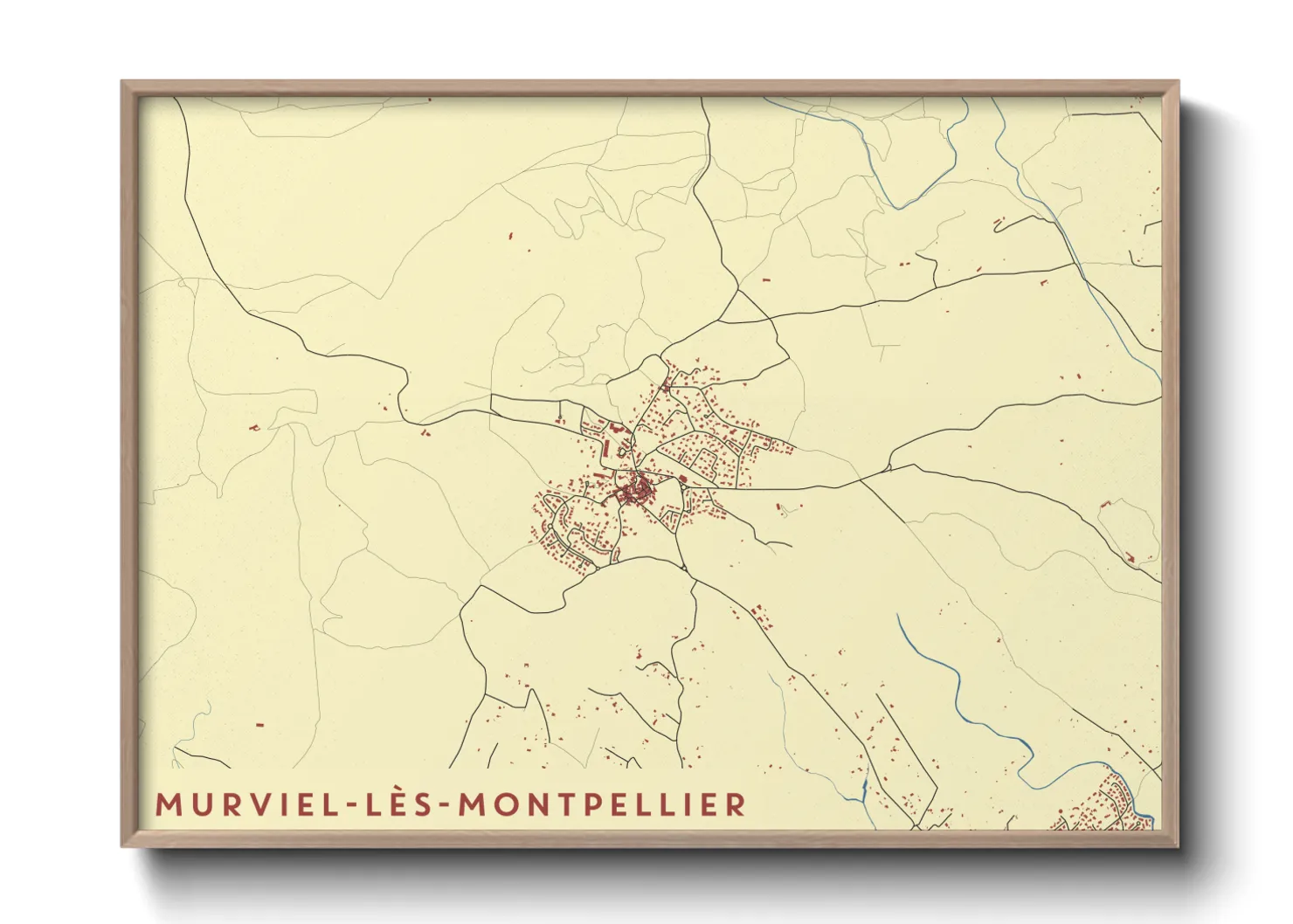 Une affiche de carte sur Murviel-lès-Montpellier