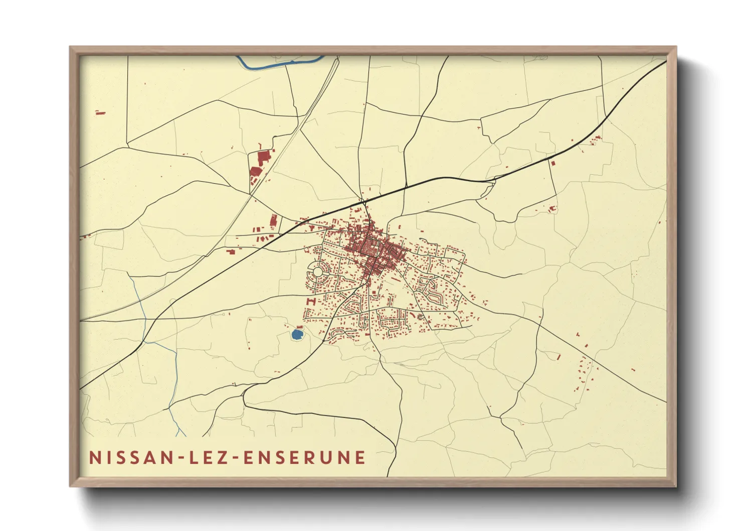 Une affiche de carte sur Nissan-lez-Enserune