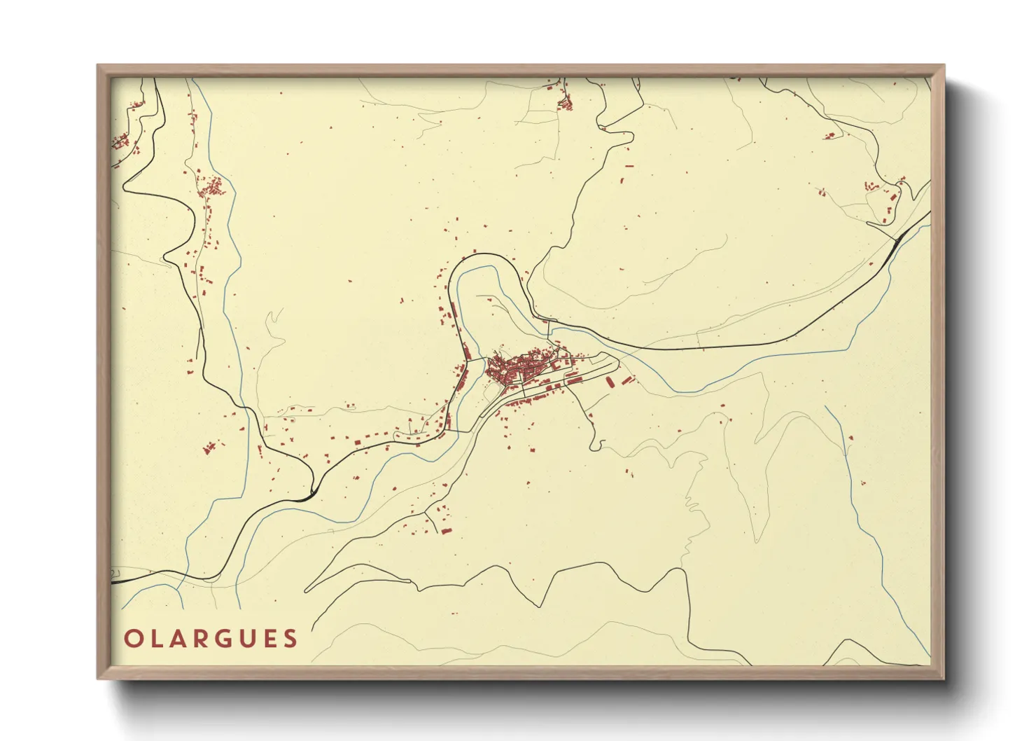 Une affiche de carte sur Olargues