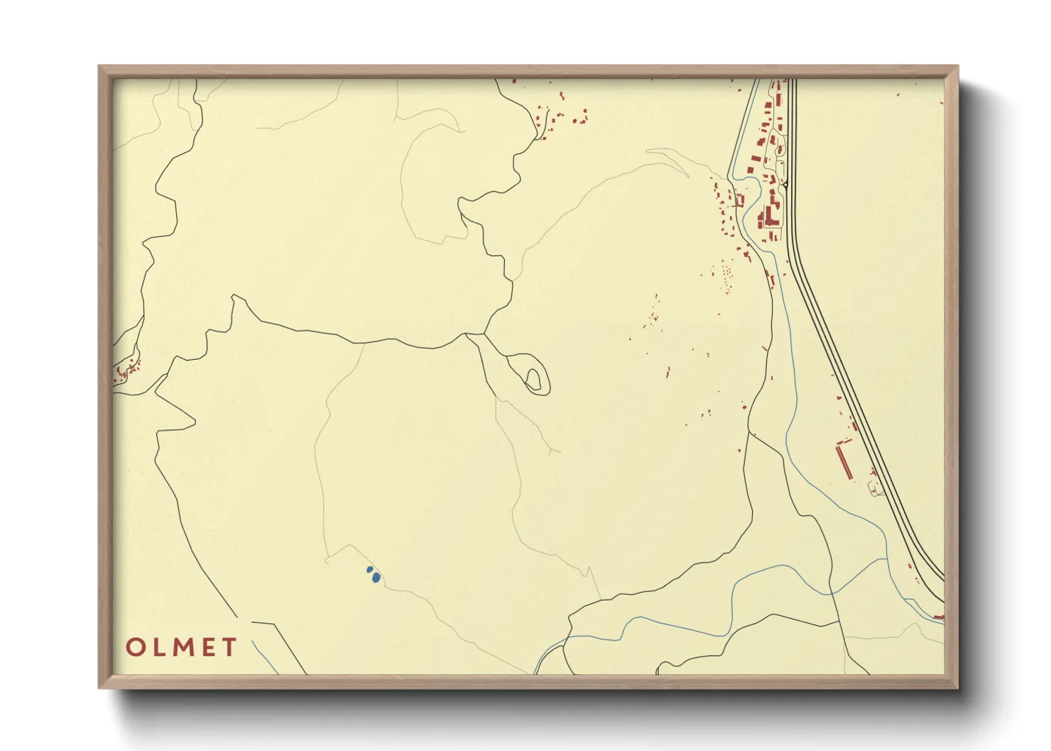 Une affiche de carte sur Olmet