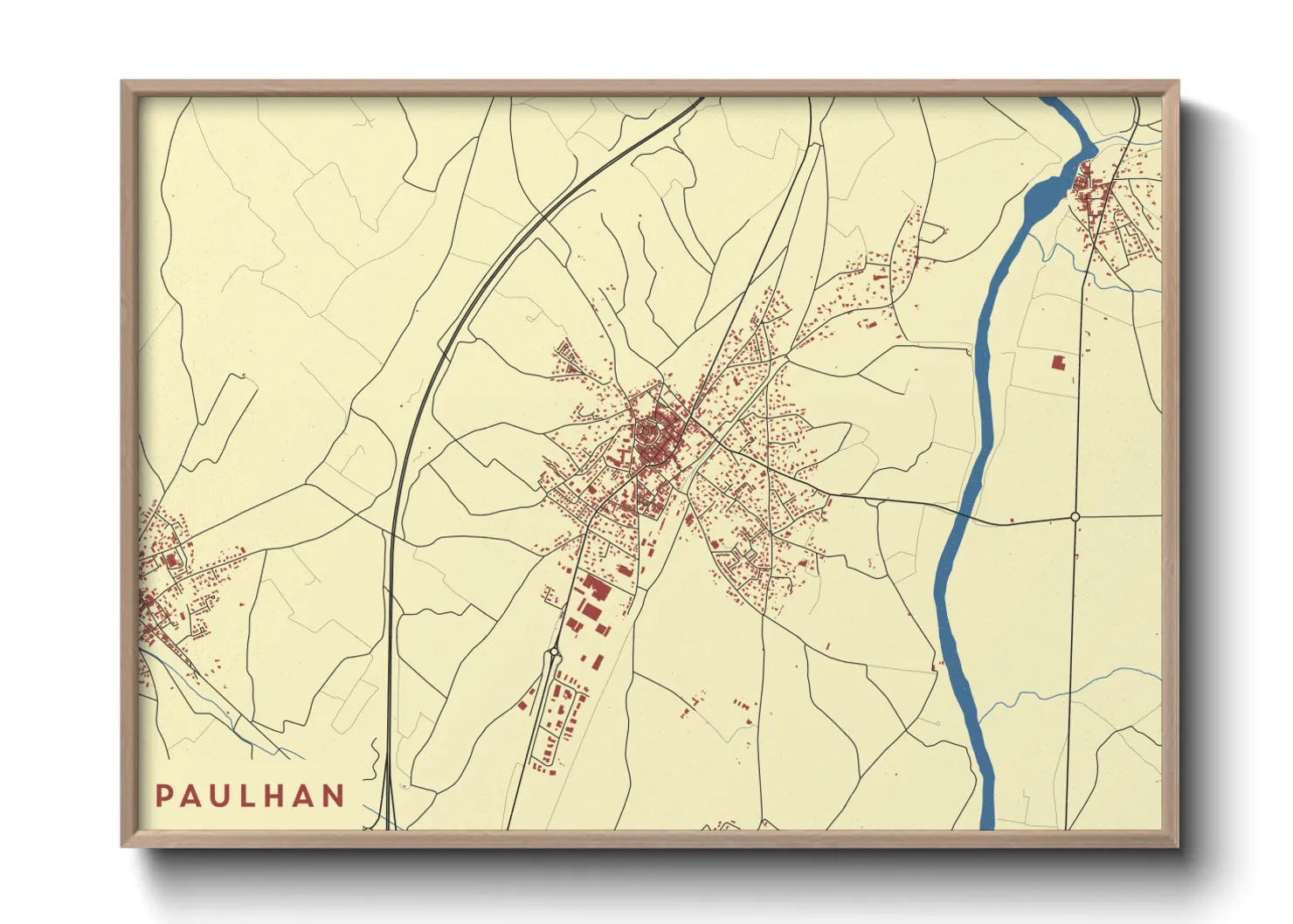 Une affiche de carte sur Paulhan