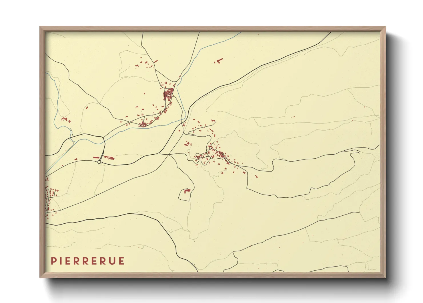Une affiche de carte sur Pierrerue