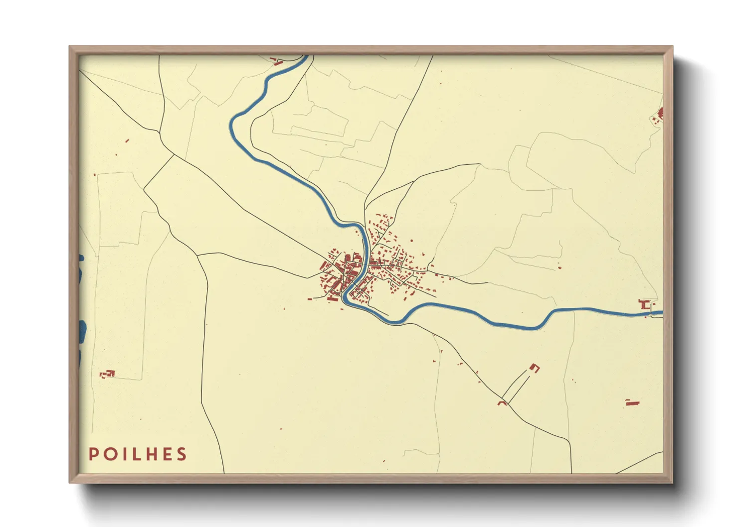 Une affiche de carte sur Poilhes