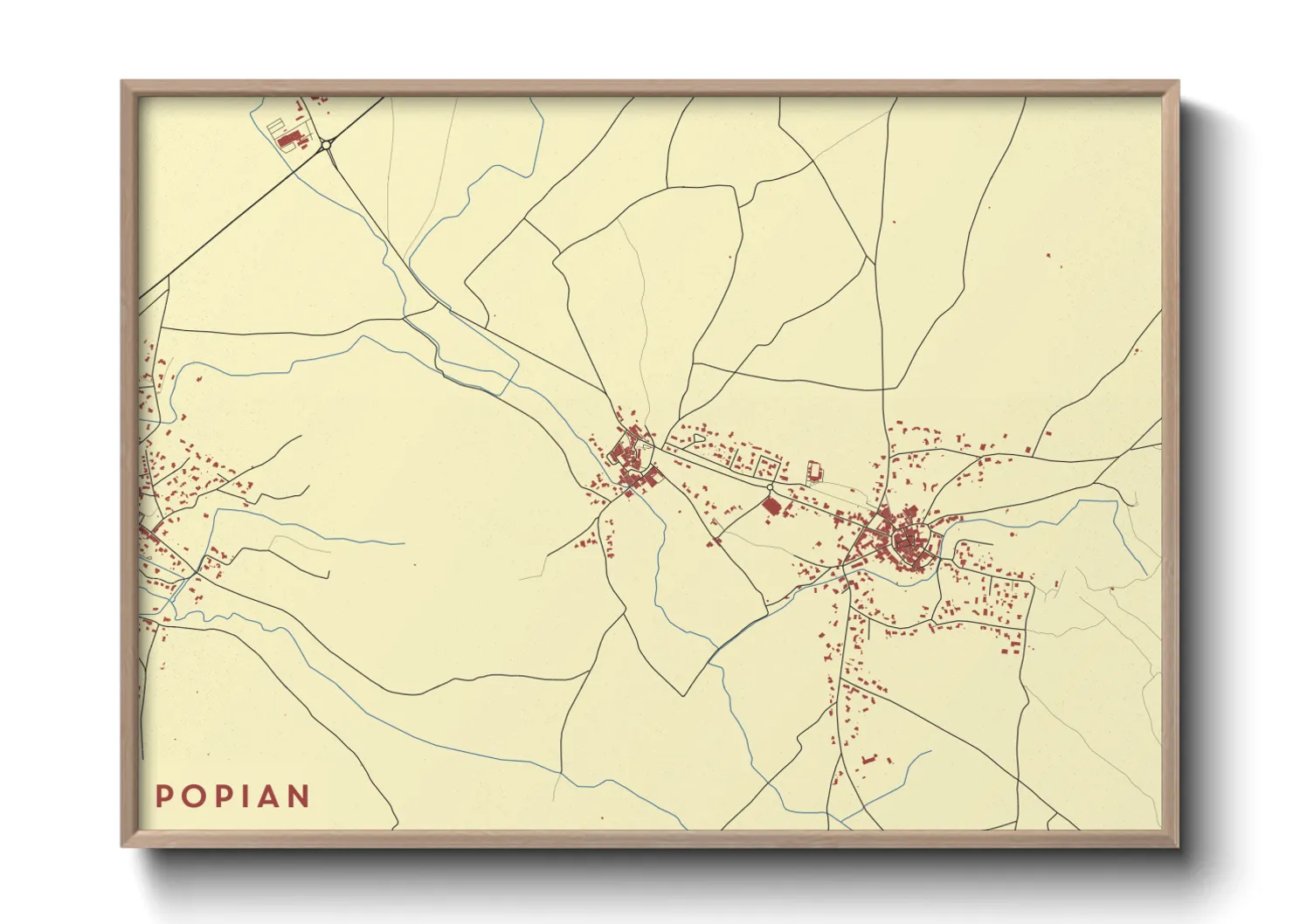 Une affiche de carte sur Popian