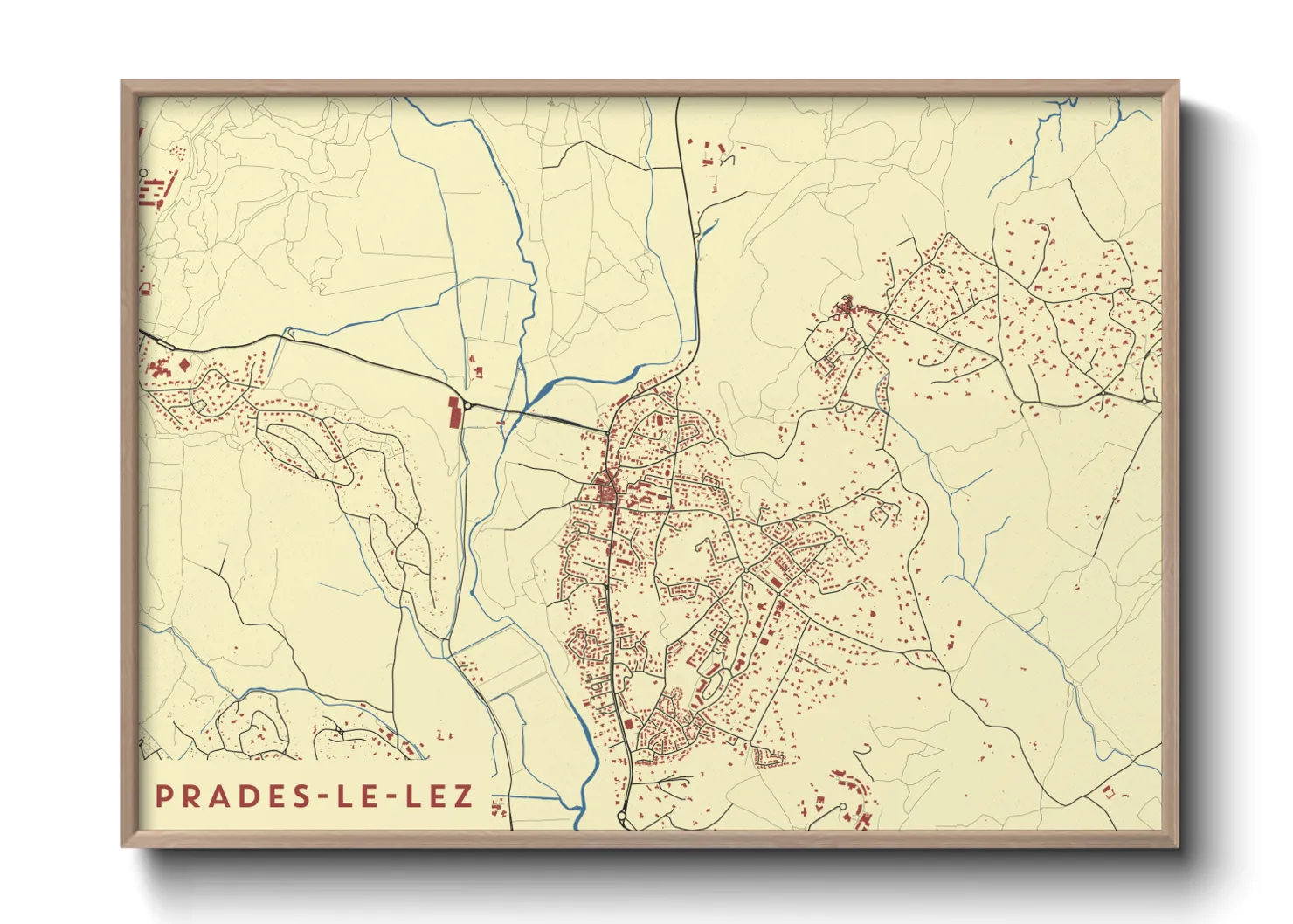 Une affiche de carte sur Prades-le-Lez