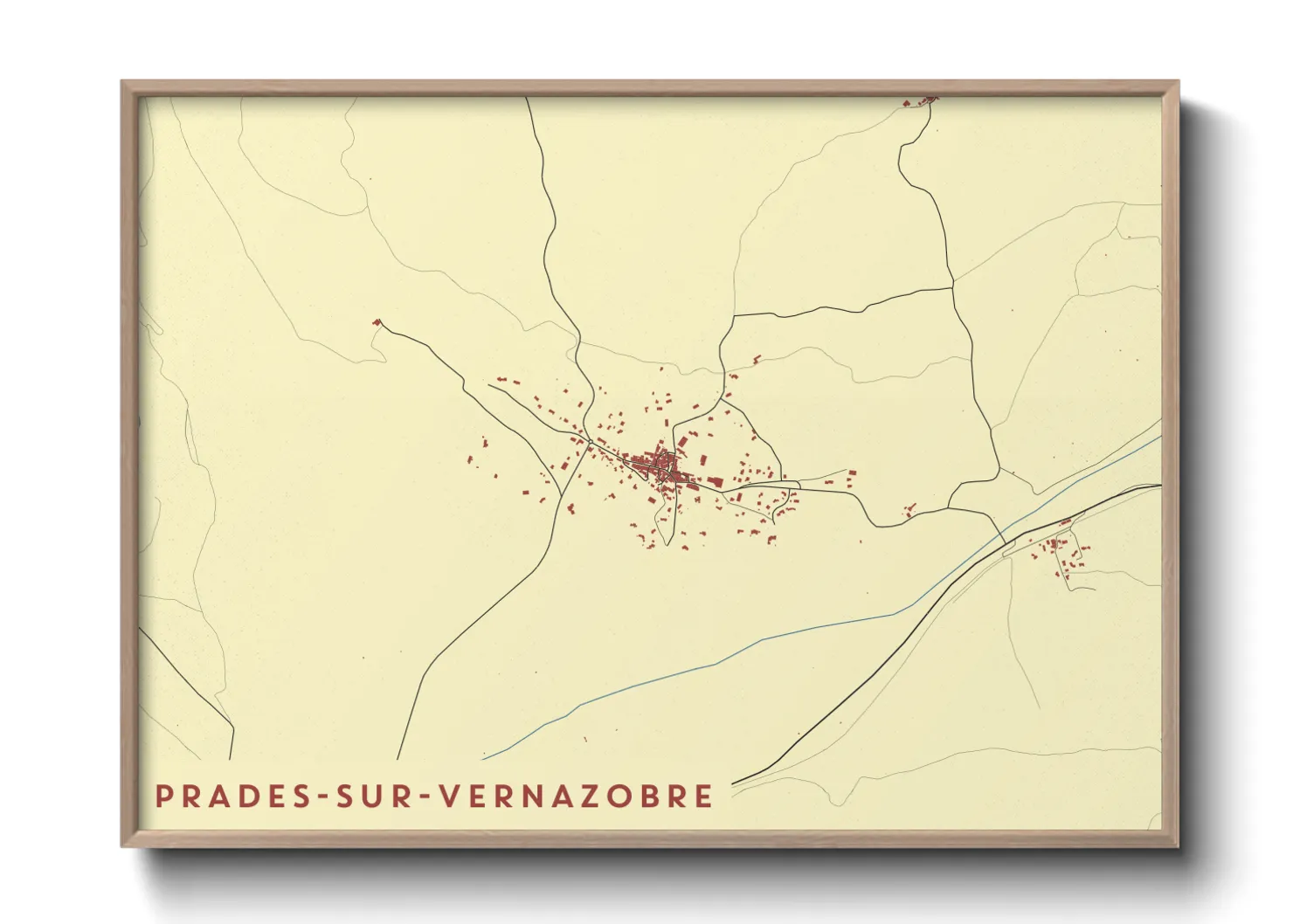 Une affiche de carte sur Prades-sur-Vernazobre