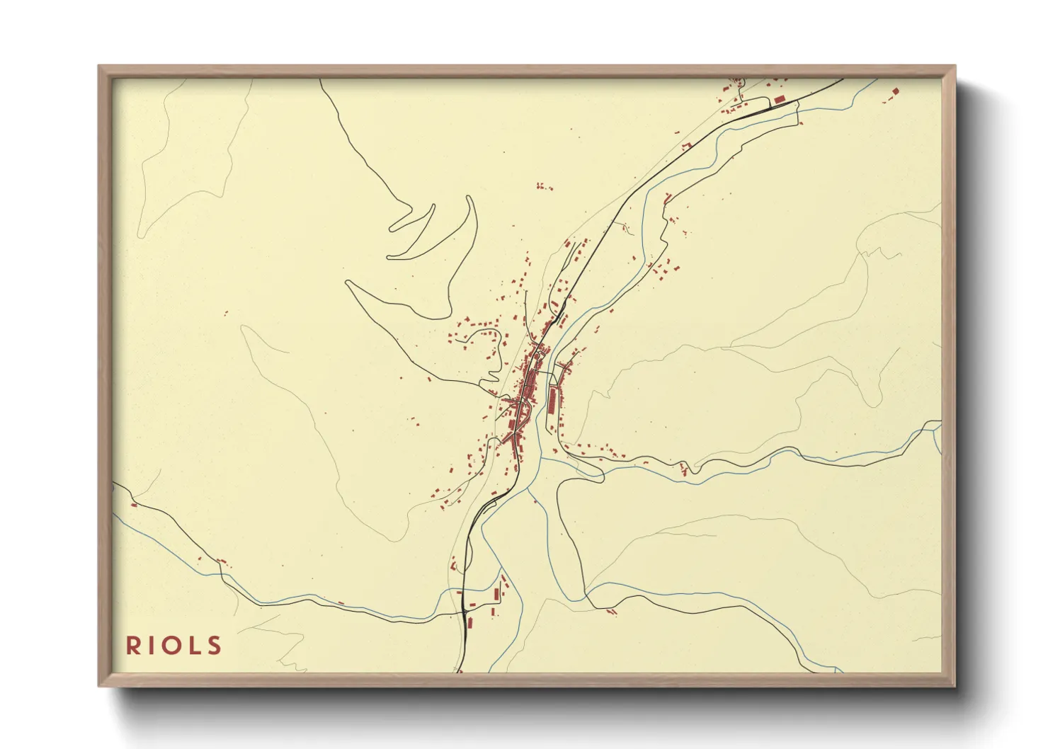 Une affiche de carte sur Riols