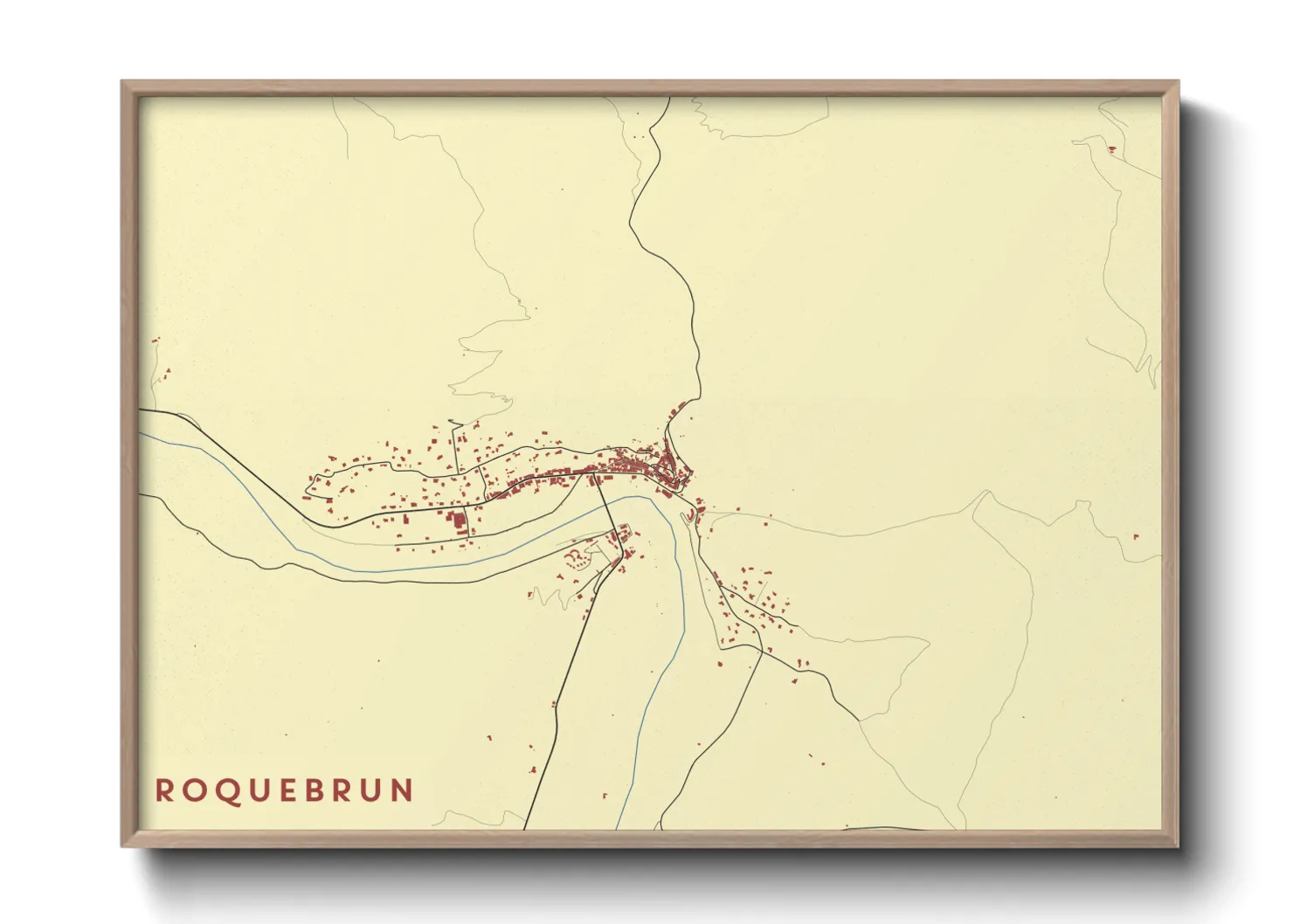 Une affiche de carte sur Roquebrun