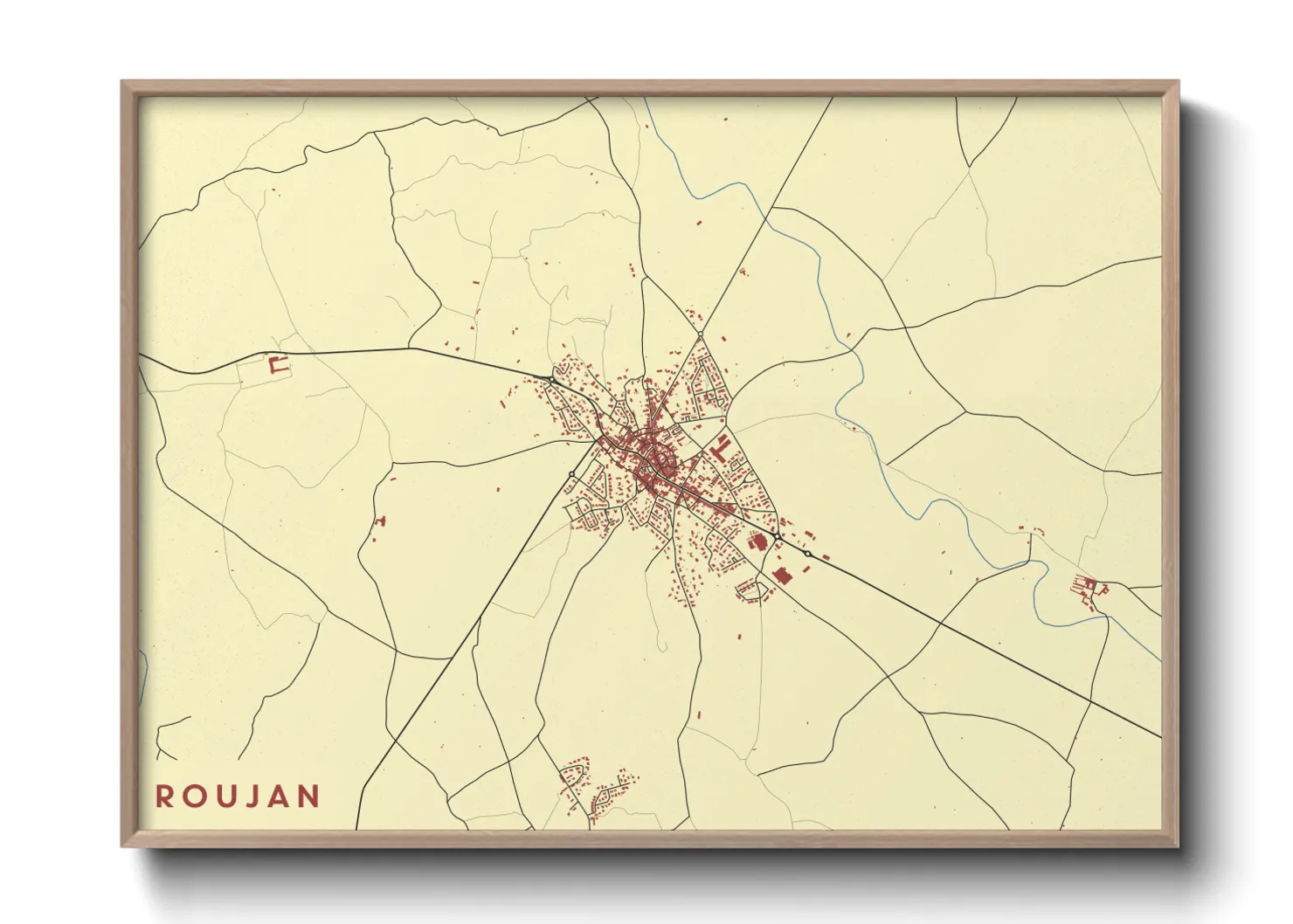 Une affiche de carte sur Roujan