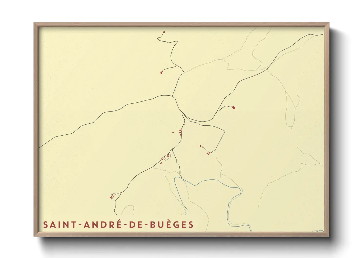 Une affiche de carte sur Saint-André-de-Buèges