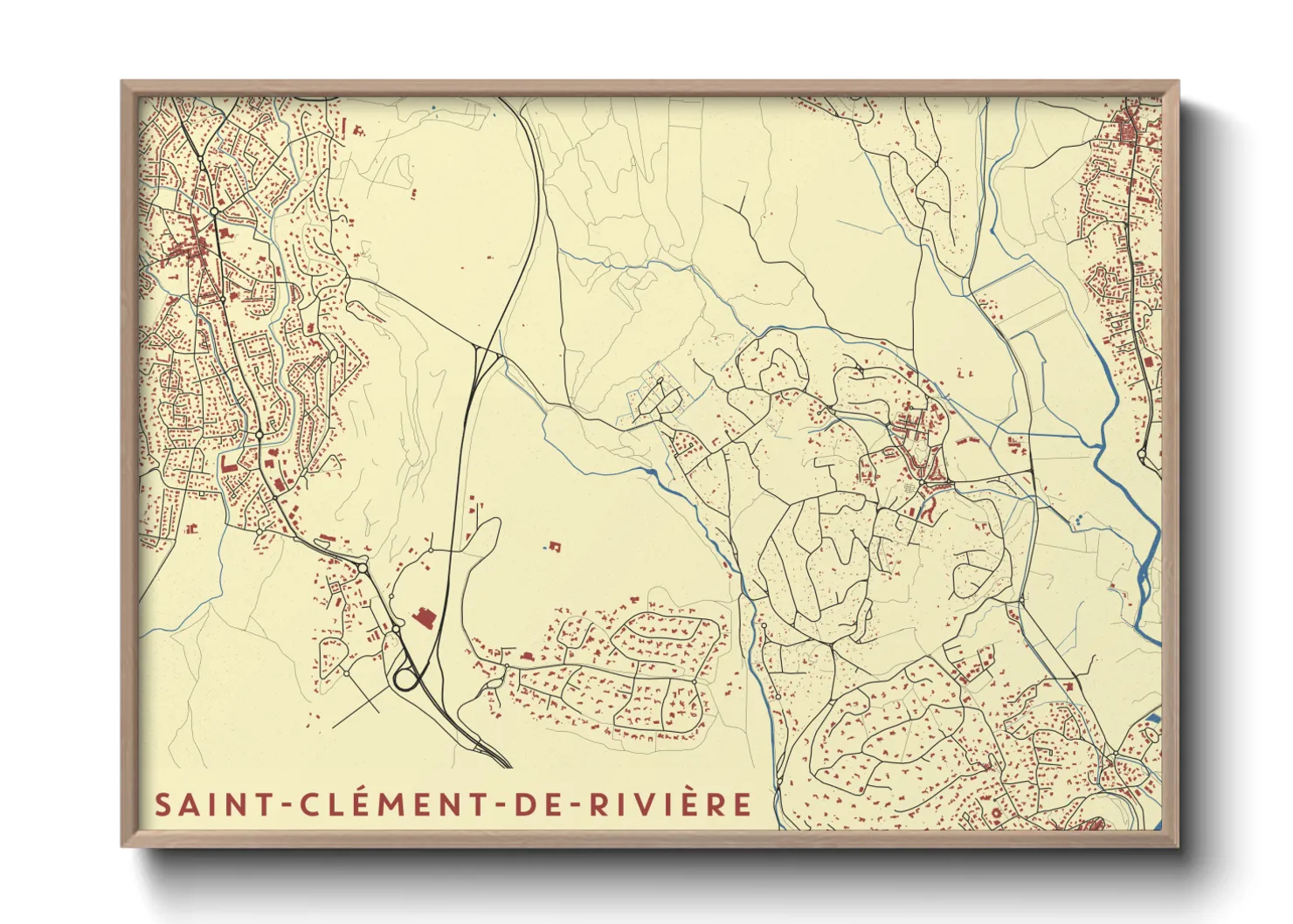 Une affiche de carte sur Saint-Clément-de-Rivière