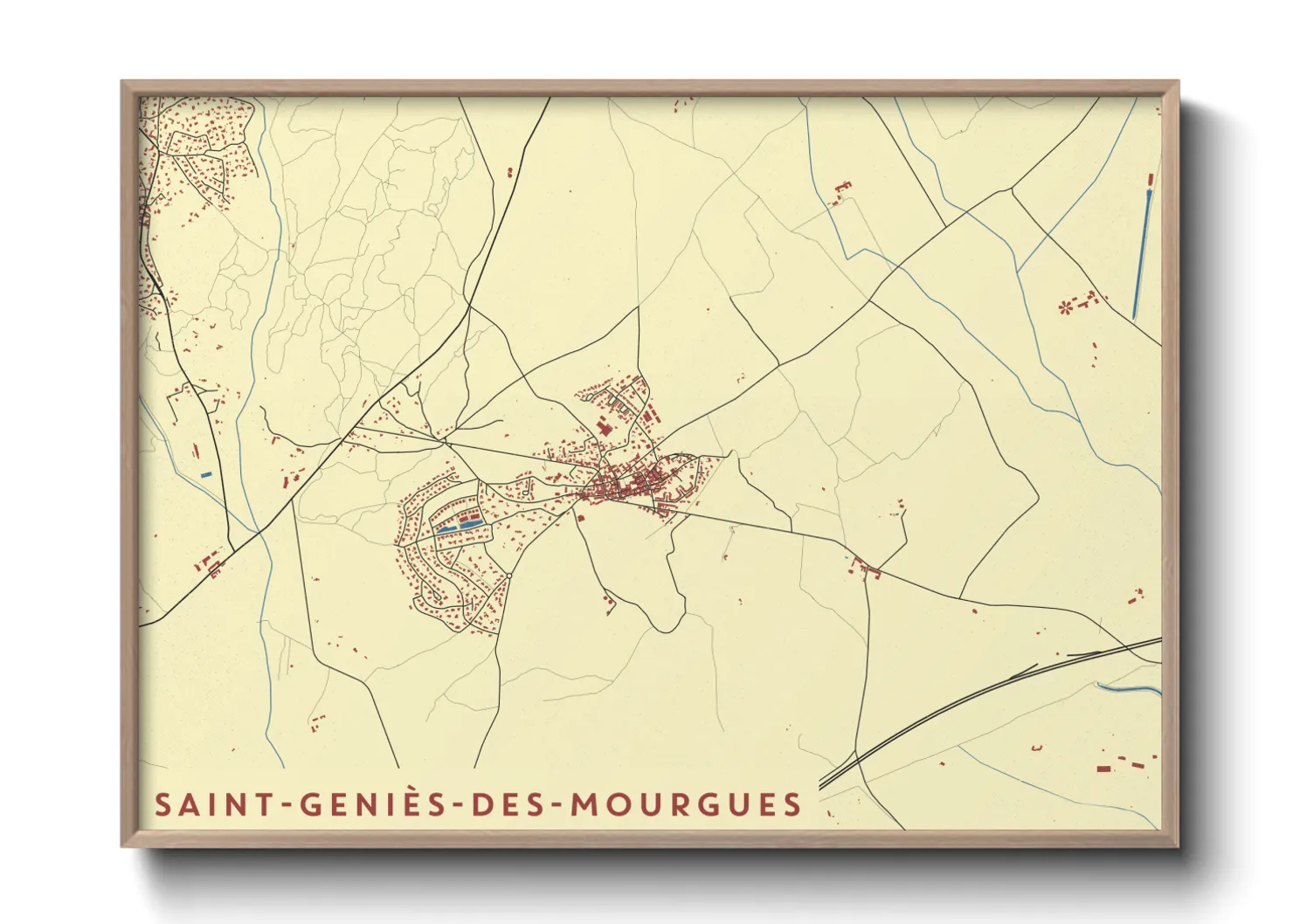 Une affiche de carte sur Saint-Geniès-des-Mourgues