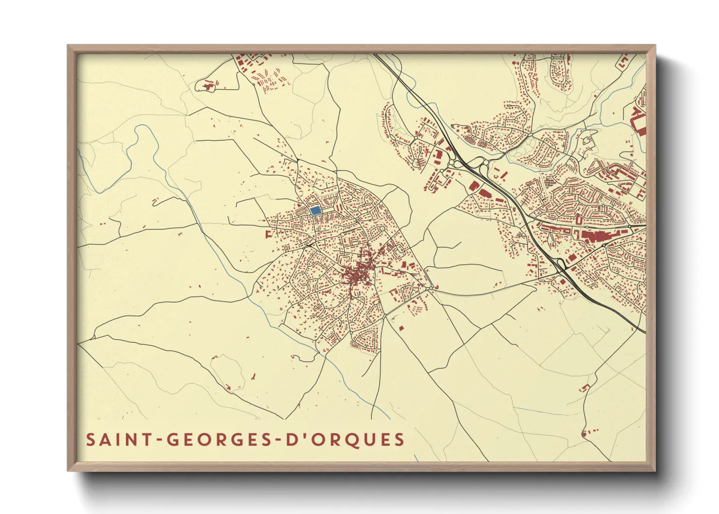 Une affiche de carte sur Saint-Georges-d'Orques