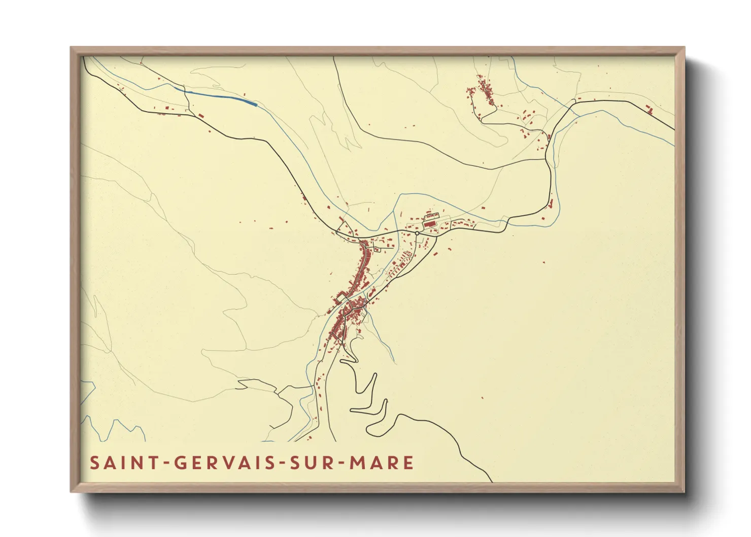 Une affiche de carte sur Saint-Gervais-sur-Mare