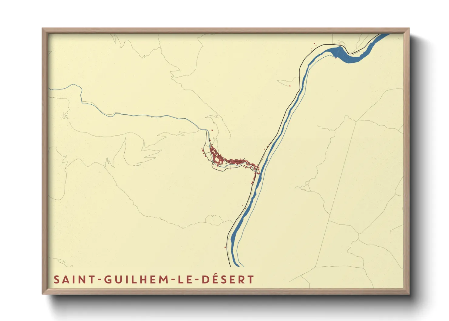 Une affiche de carte sur Saint-Guilhem-le-Désert