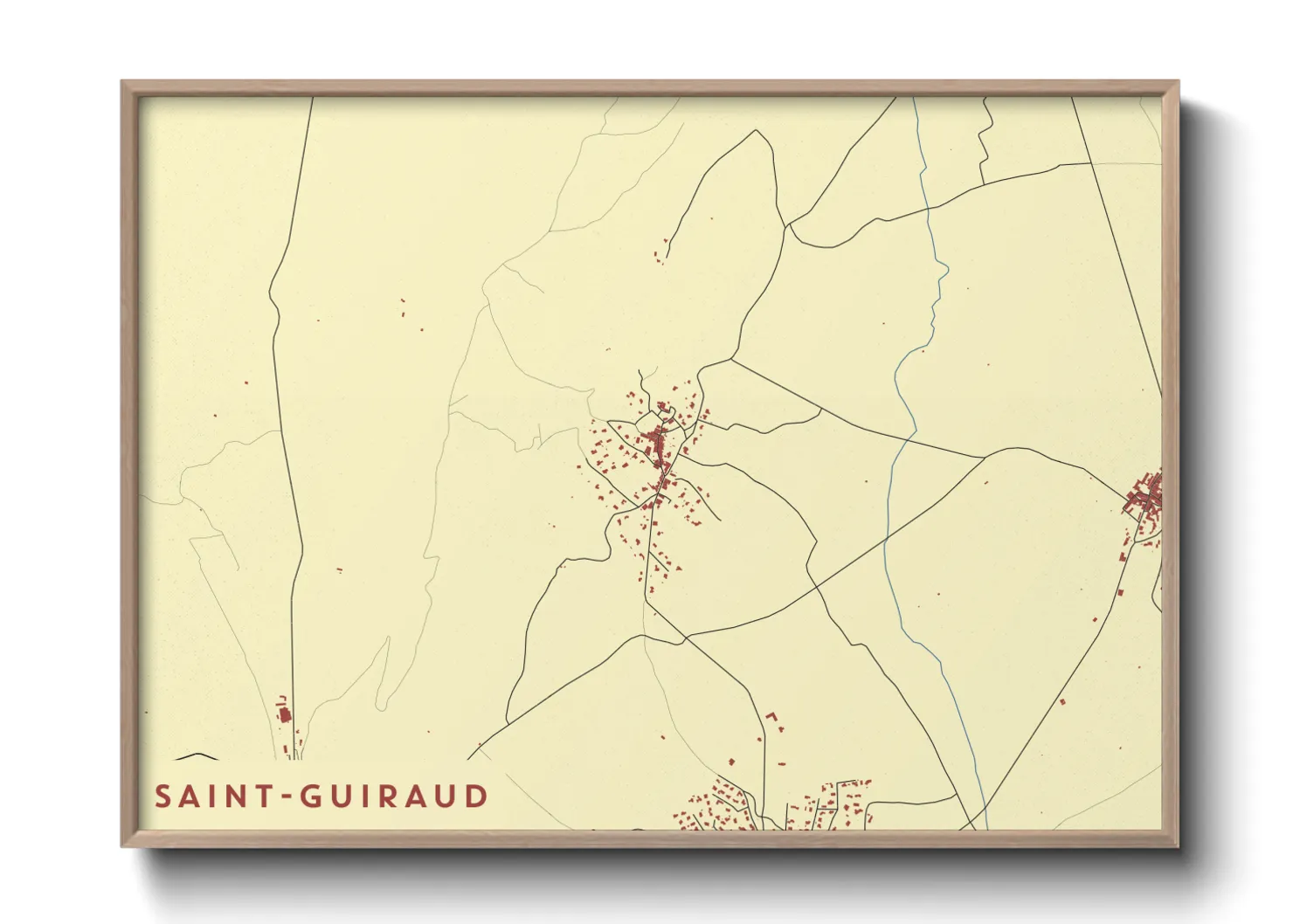 Une affiche de carte sur Saint-Guiraud