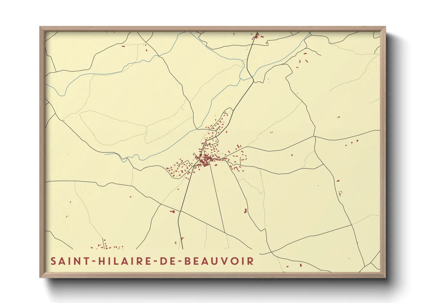 Une affiche de carte sur Saint-Hilaire-de-Beauvoir