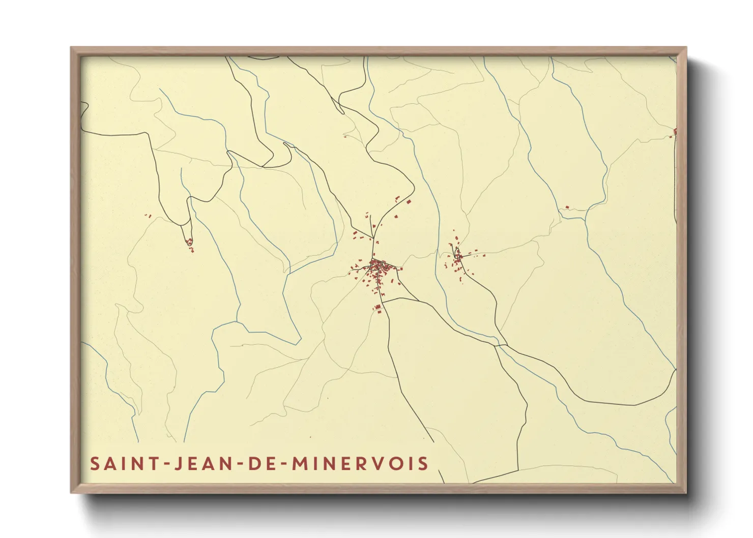 Une affiche de carte sur Saint-Jean-de-Minervois