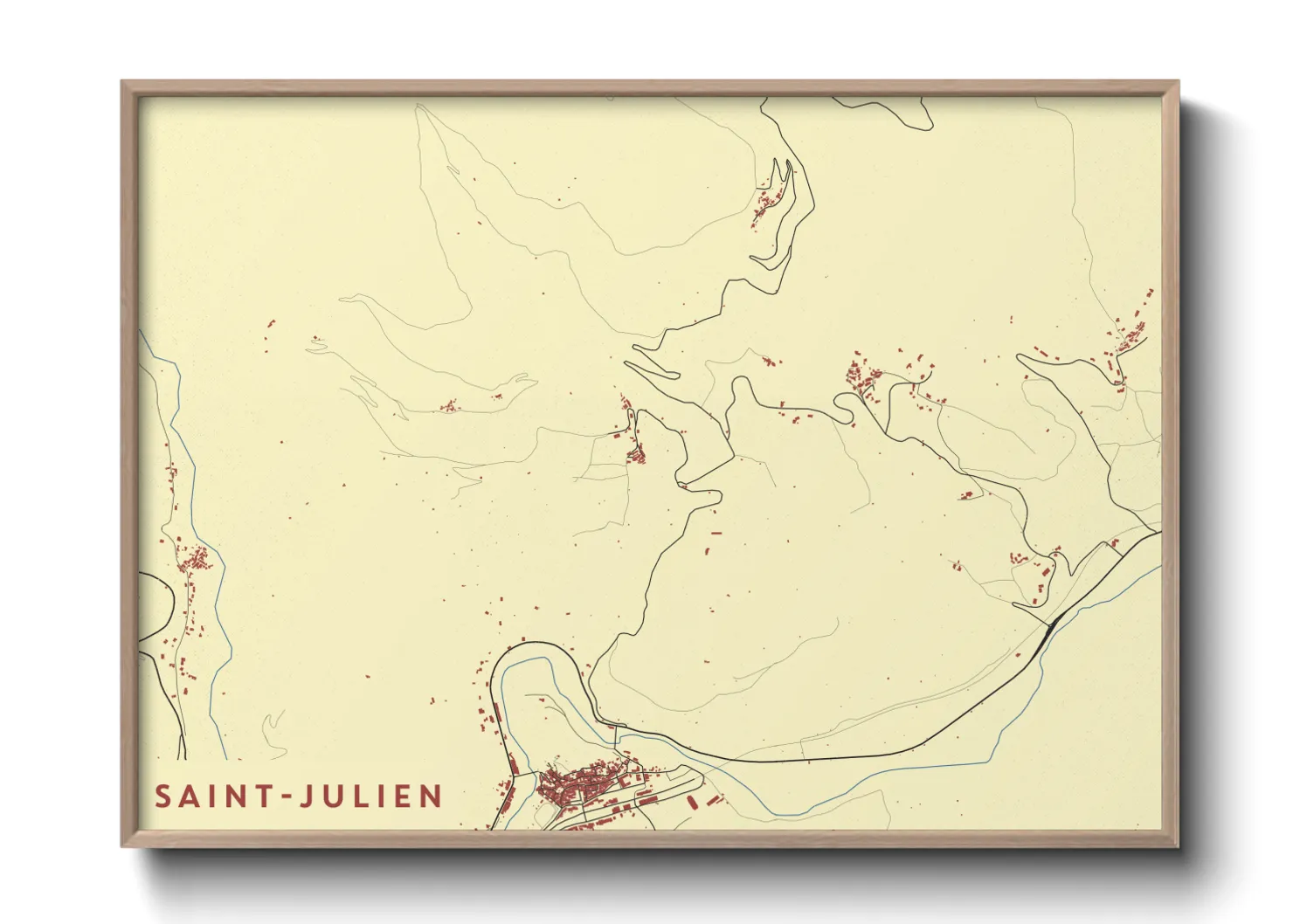 Une affiche de carte sur Saint-Julien