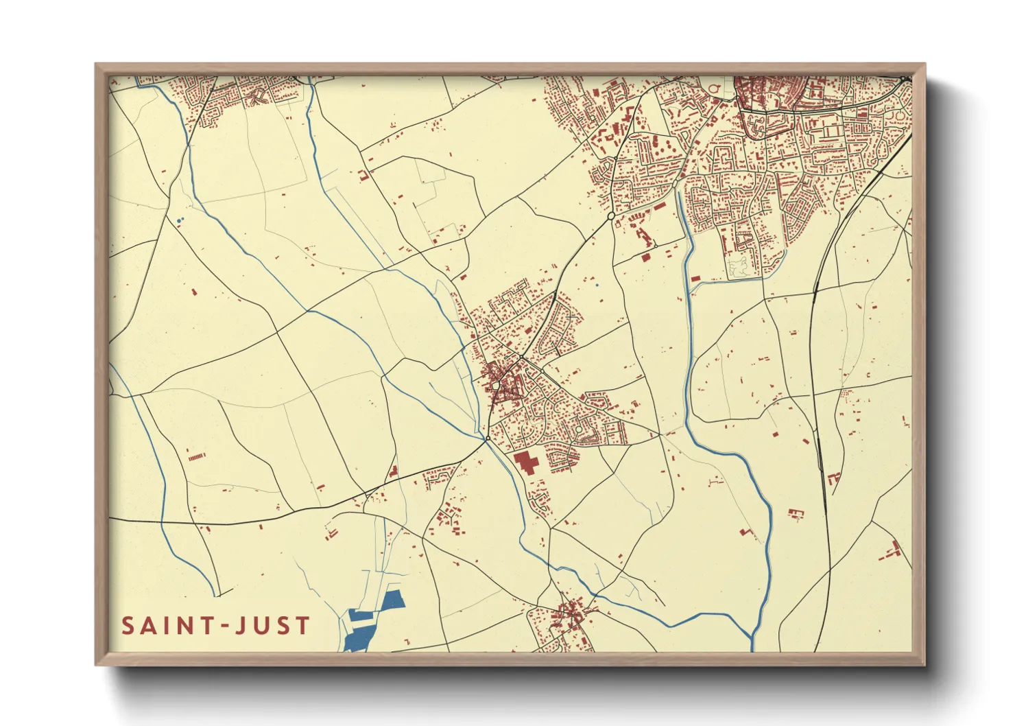Une affiche de carte sur Saint-Just