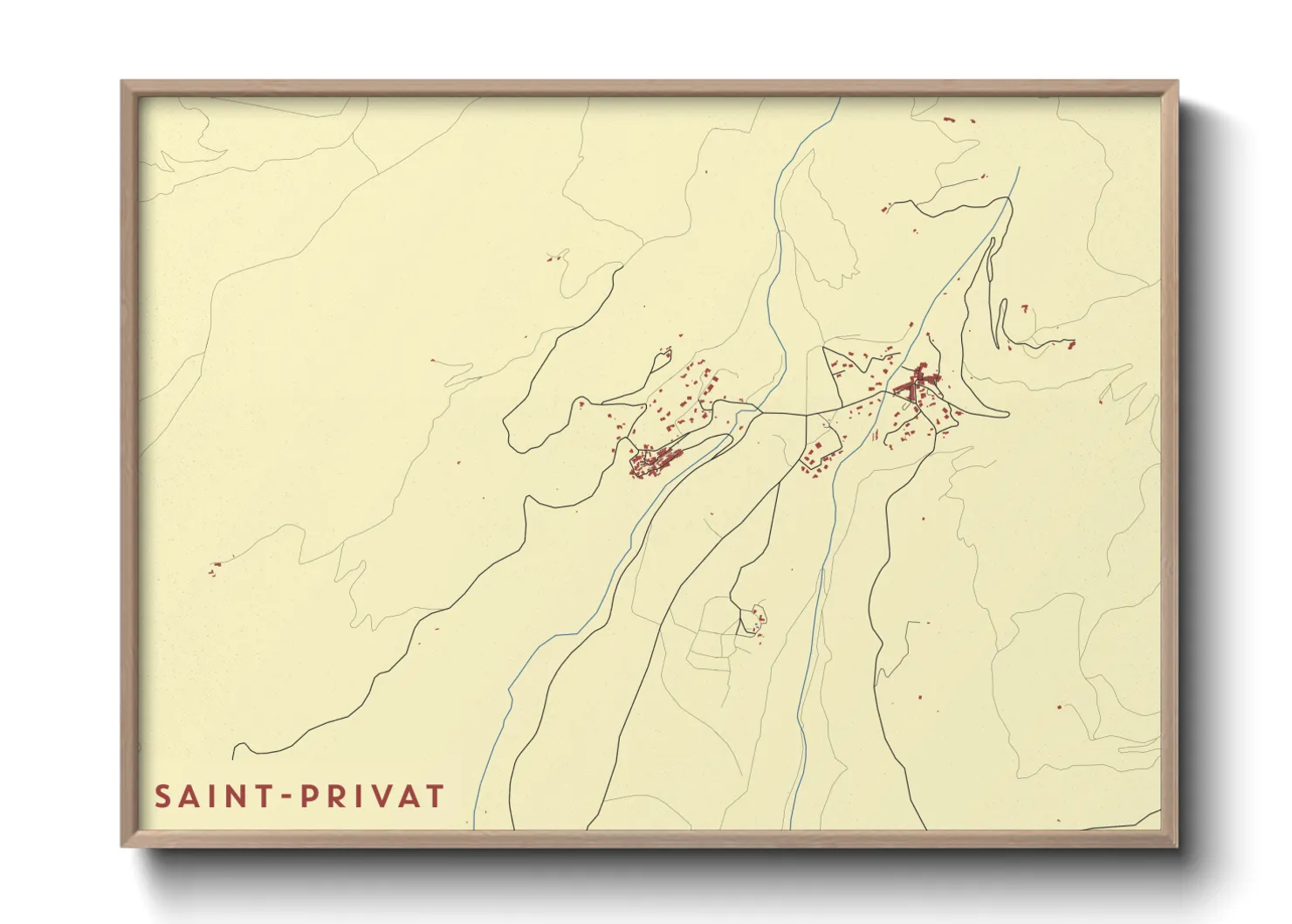 Une affiche de carte sur Saint-Privat