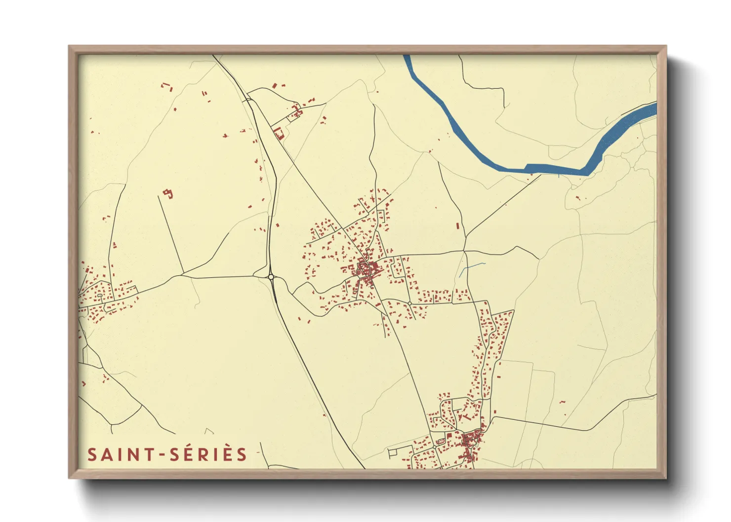 Une affiche de carte sur Saint-Sériès