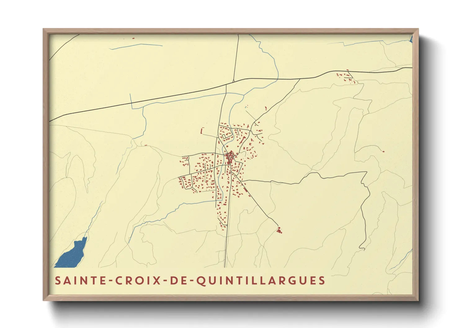 Une affiche de carte sur Sainte-Croix-de-Quintillargues