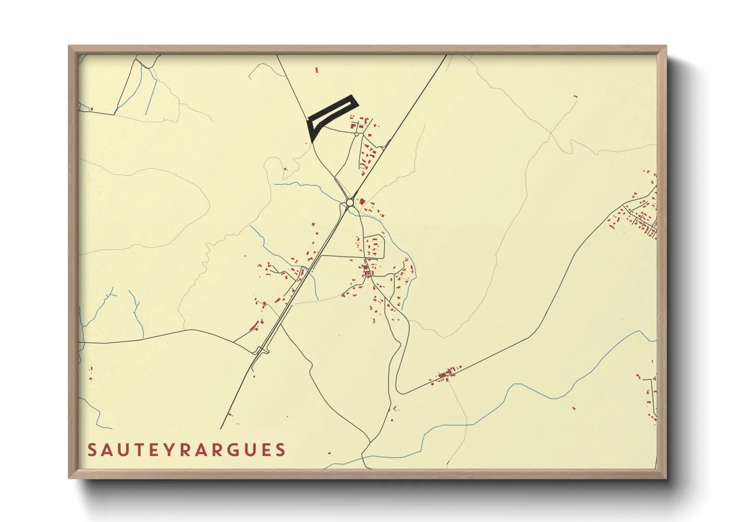 Une affiche de carte sur Sauteyrargues