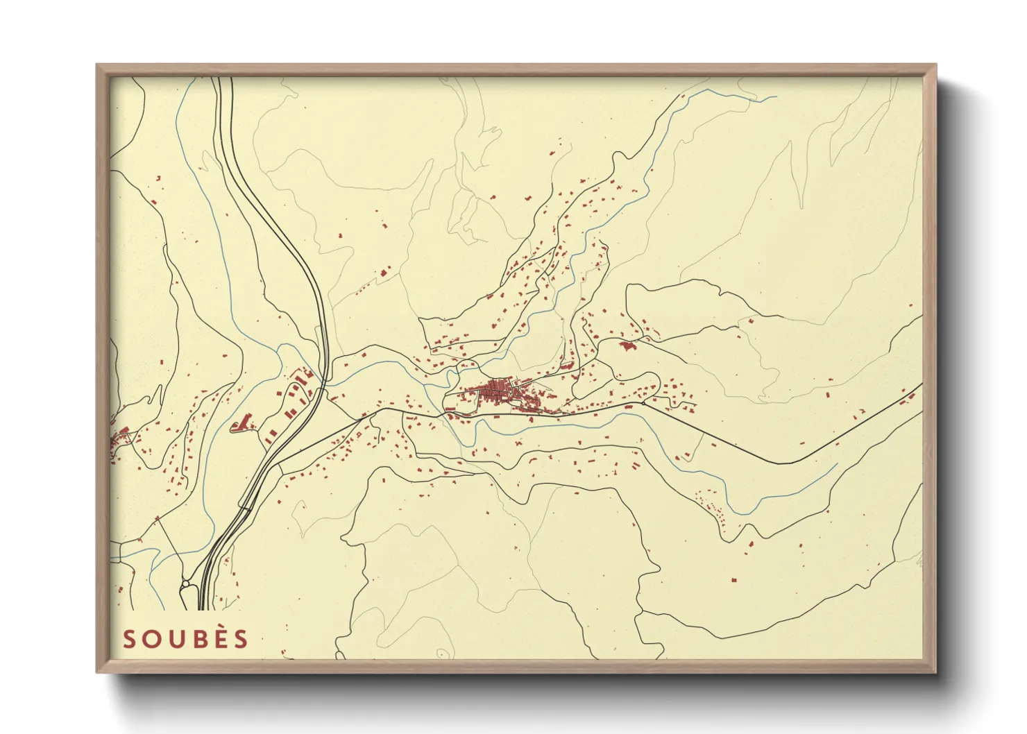 Une affiche de carte sur Soubès