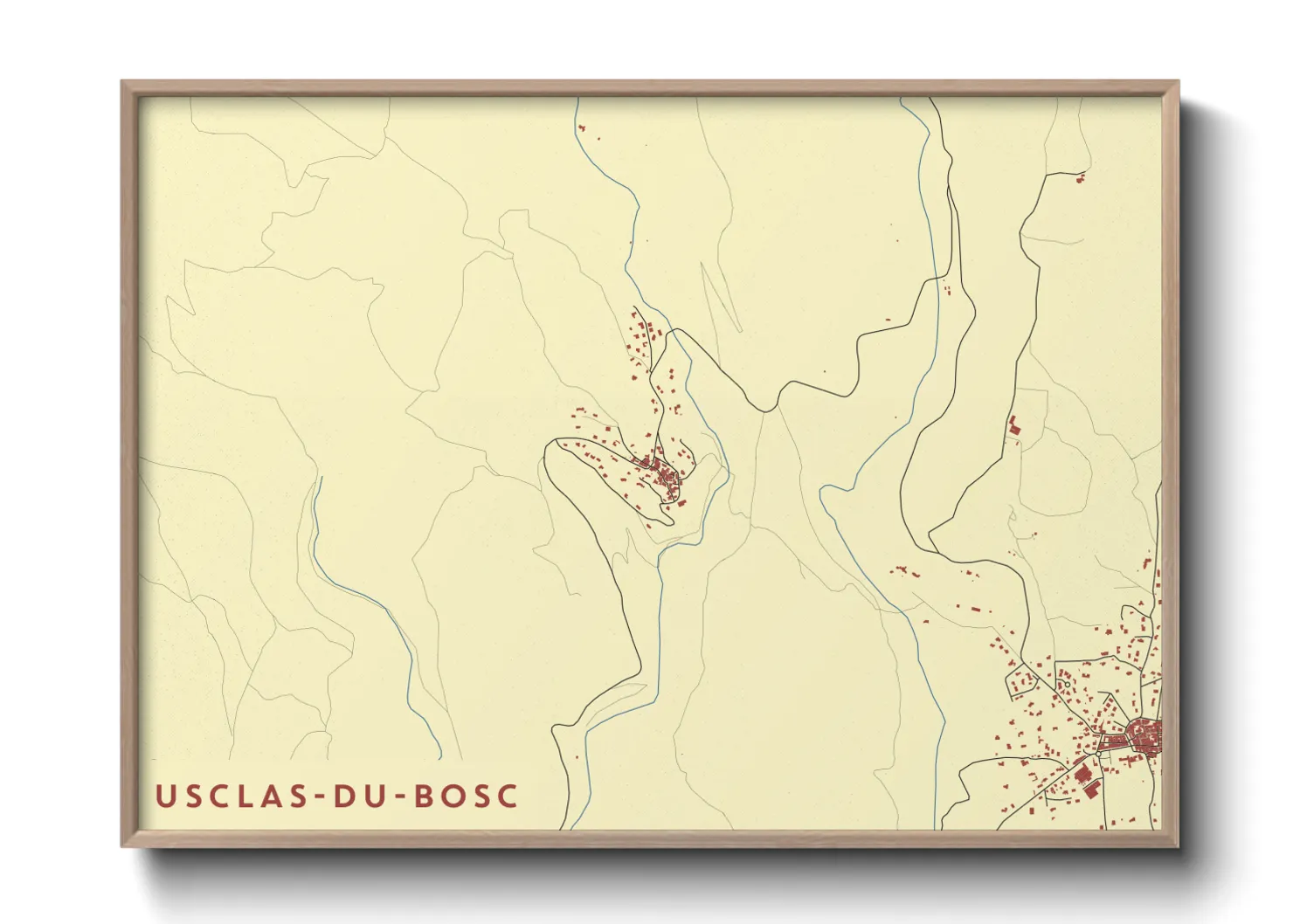 Une affiche de carte sur Usclas-du-Bosc