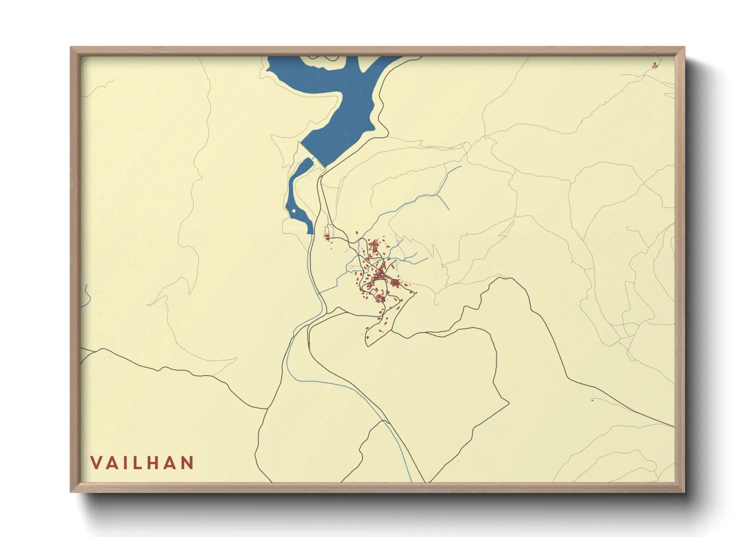 Une affiche de carte sur Vailhan