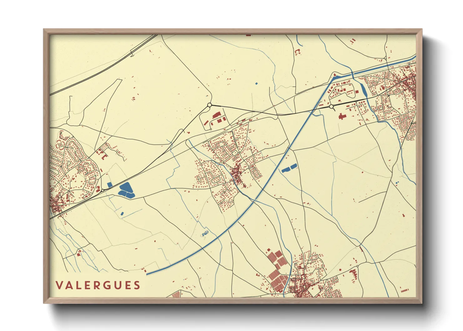 Une affiche de carte sur Valergues