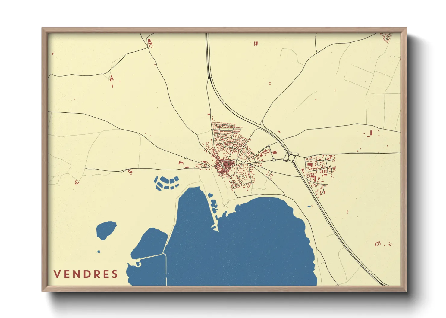 Une affiche de carte sur Vendres